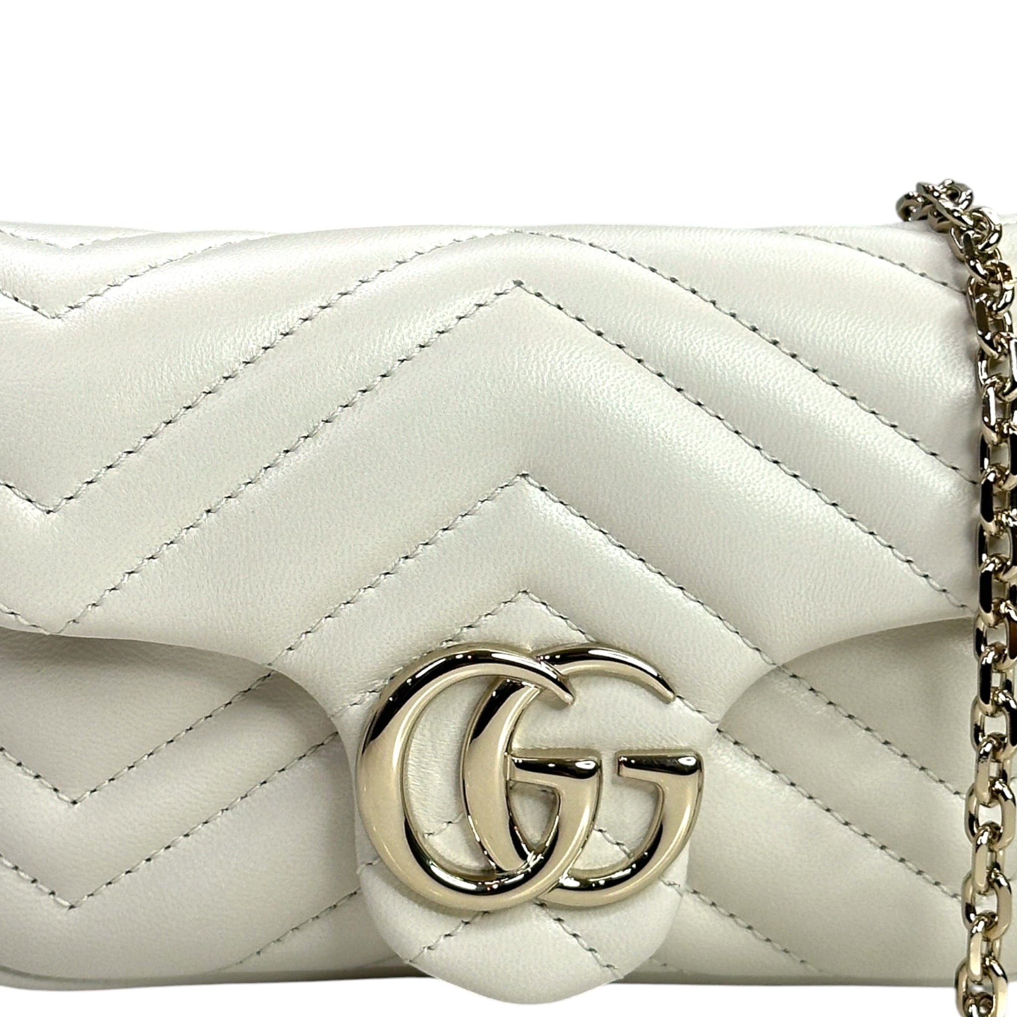Gucci GG Marmont Shoulder Bag Mini White Matelassé