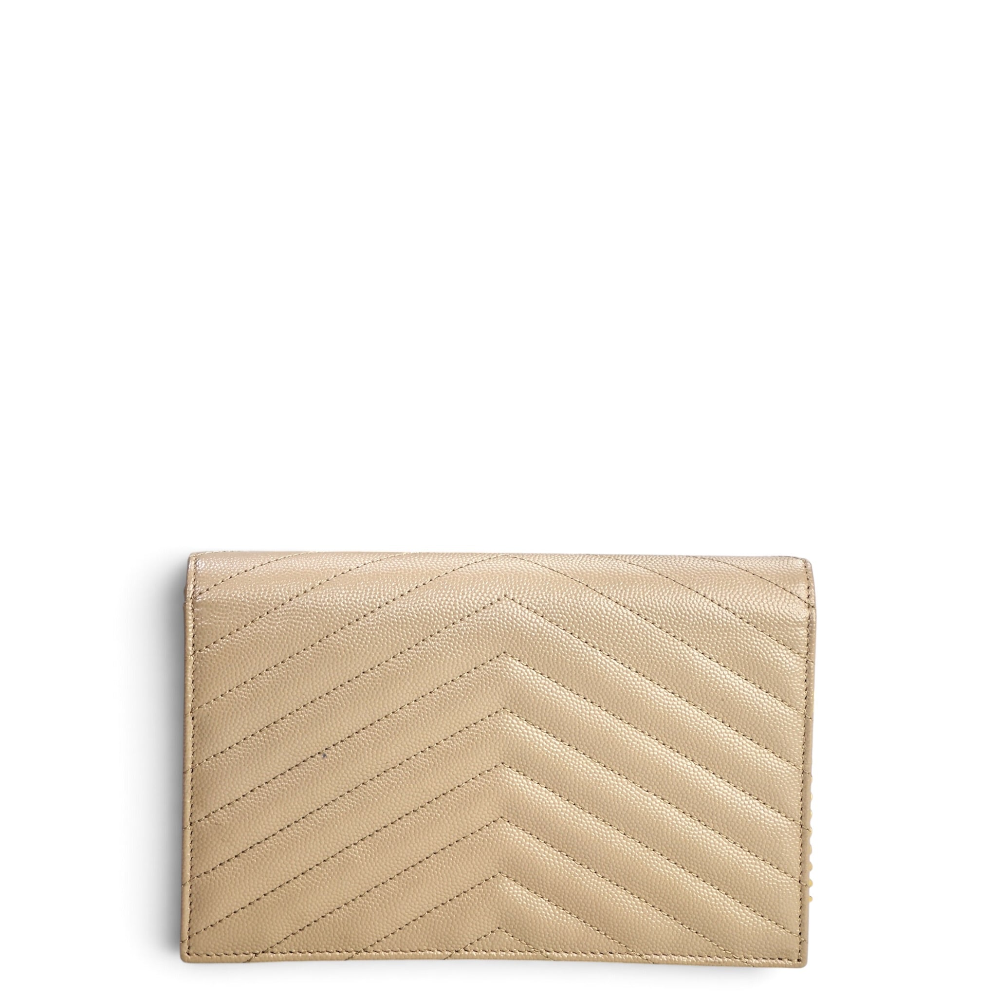 Saint Laurent Cassandre Matelasse beige Envelope With Chain Wallet