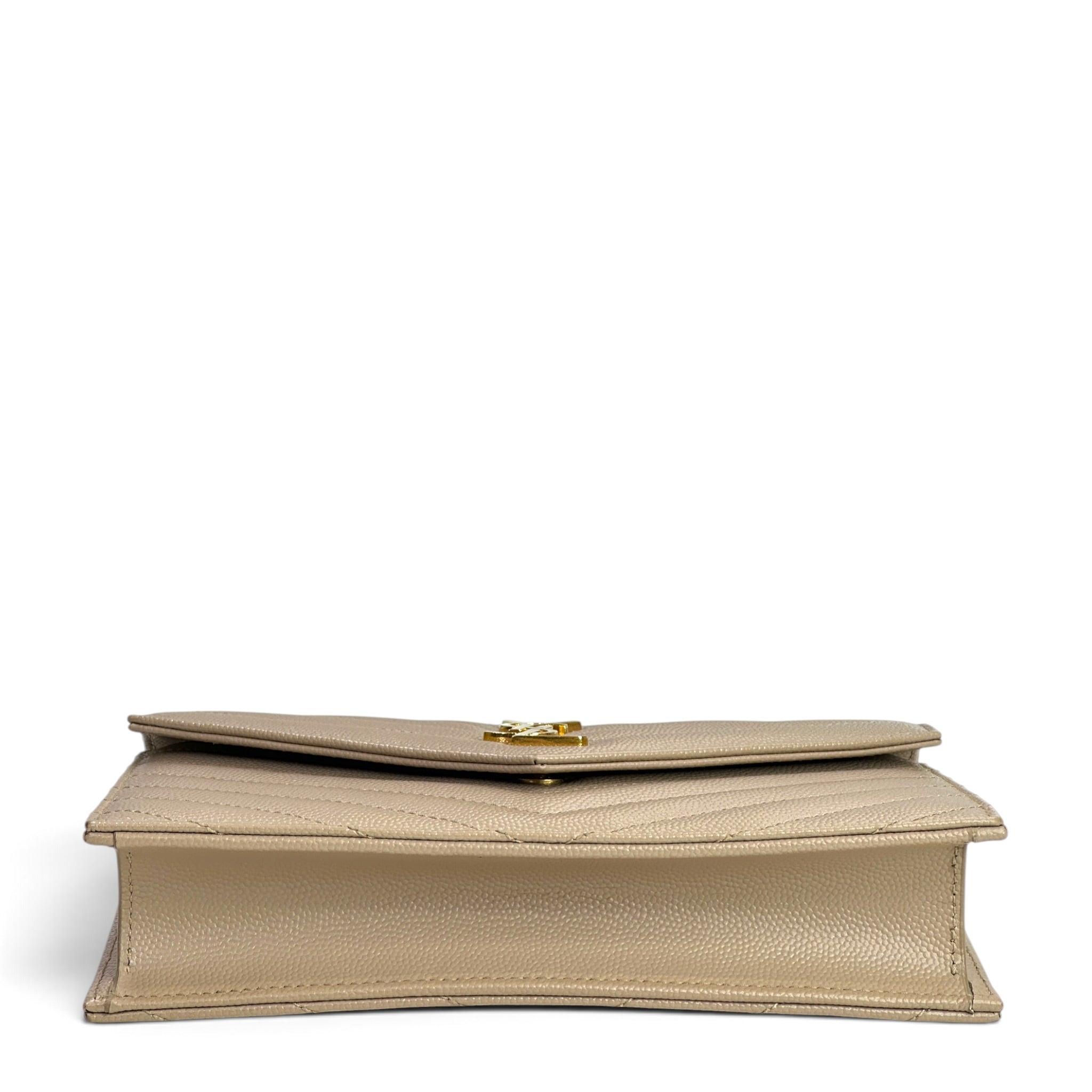Saint Laurent Cassandre Matelasse beige Envelope With Chain Wallet