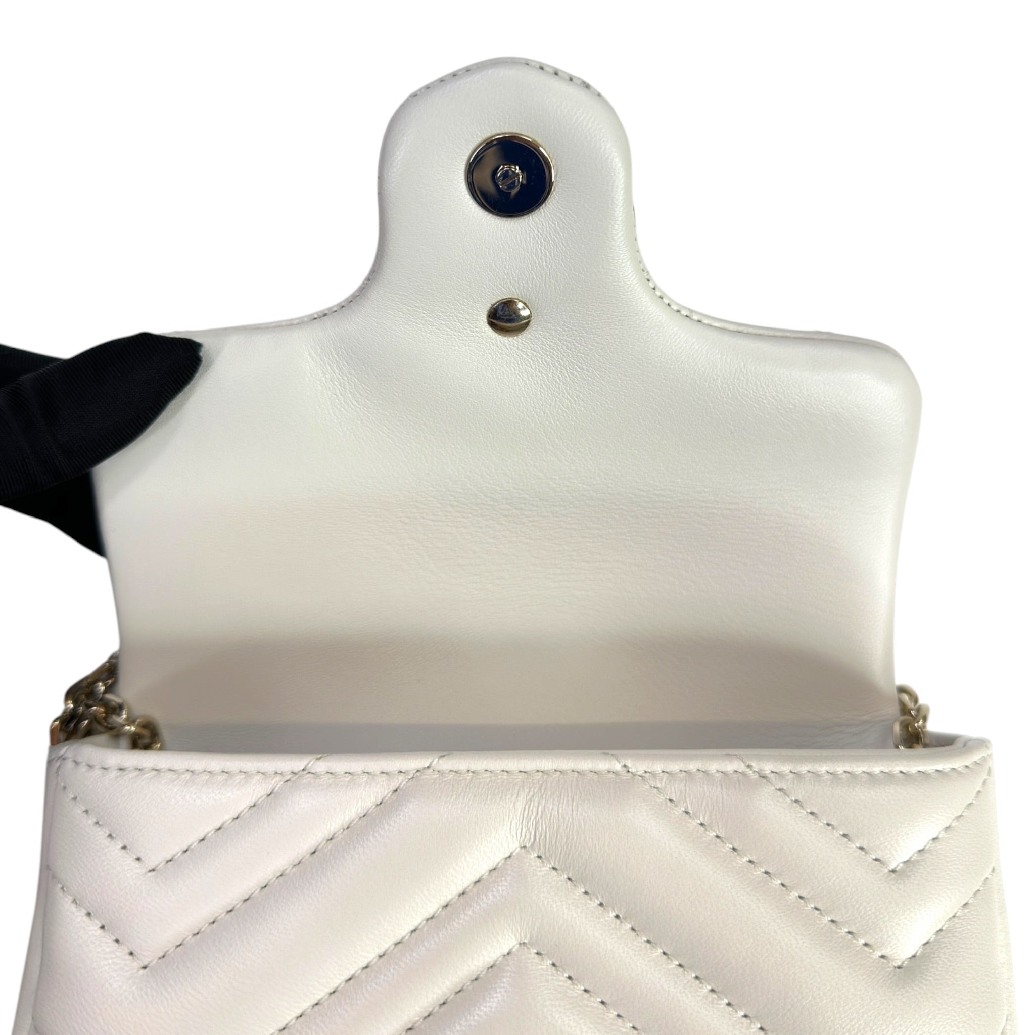 Gucci GG Marmont Shoulder Bag Mini White Matelassé