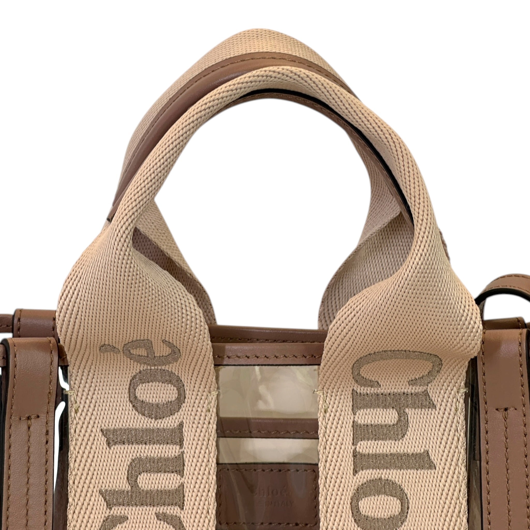 Chloé Woody Tote Bag Small Jelly Blush/Beige Leather Trim