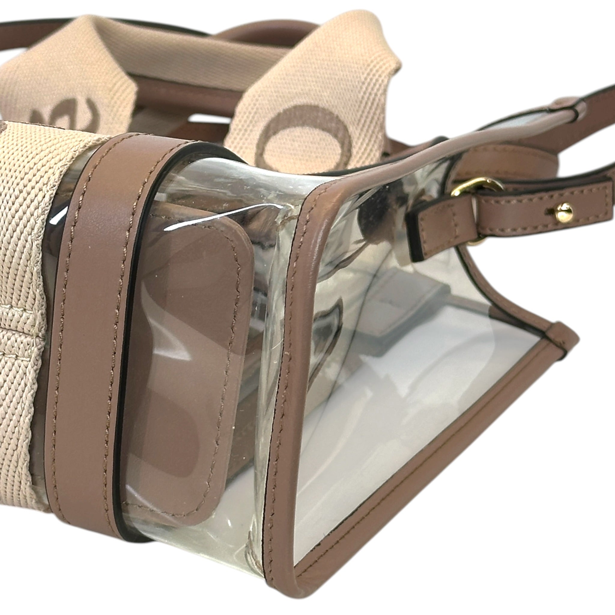 Chloé Woody Tote Bag Small Jelly Blush/Beige Leather Trim