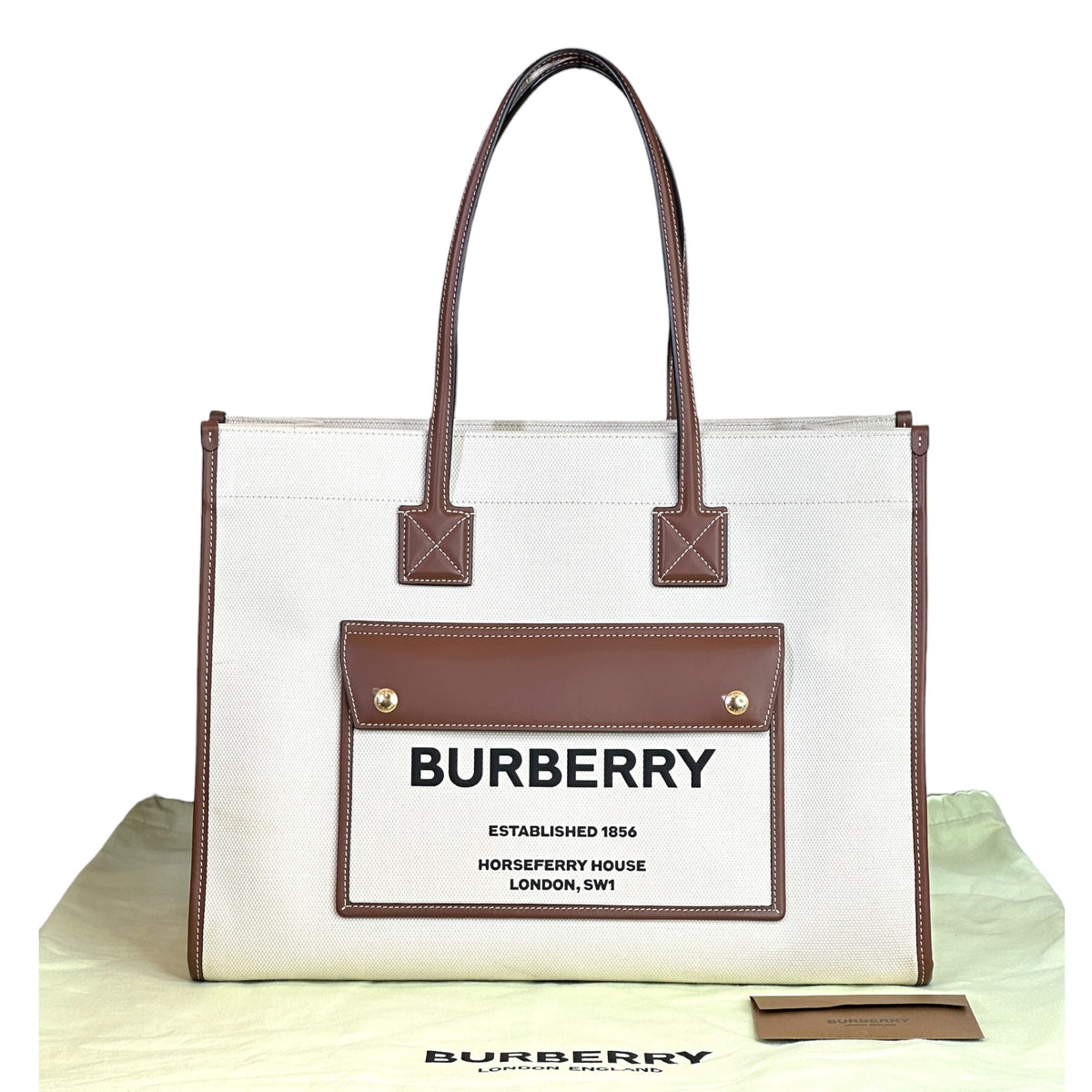 Burberry Freya Canvas Tote Bag