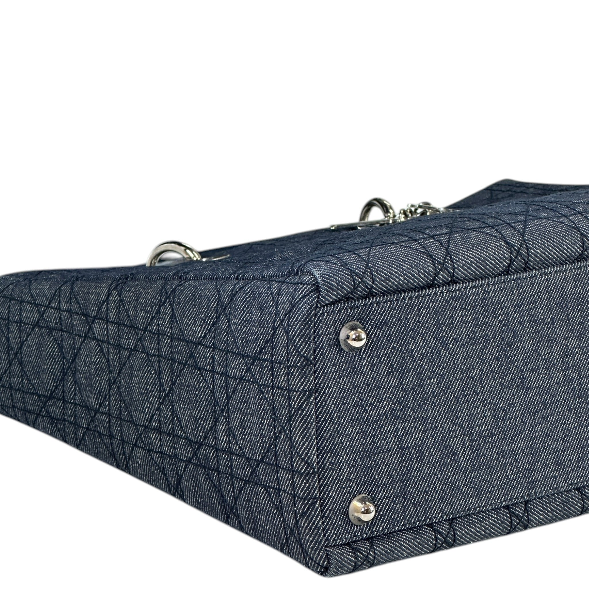 Christian Dior Large Lady Dior Denim Signature Cannage