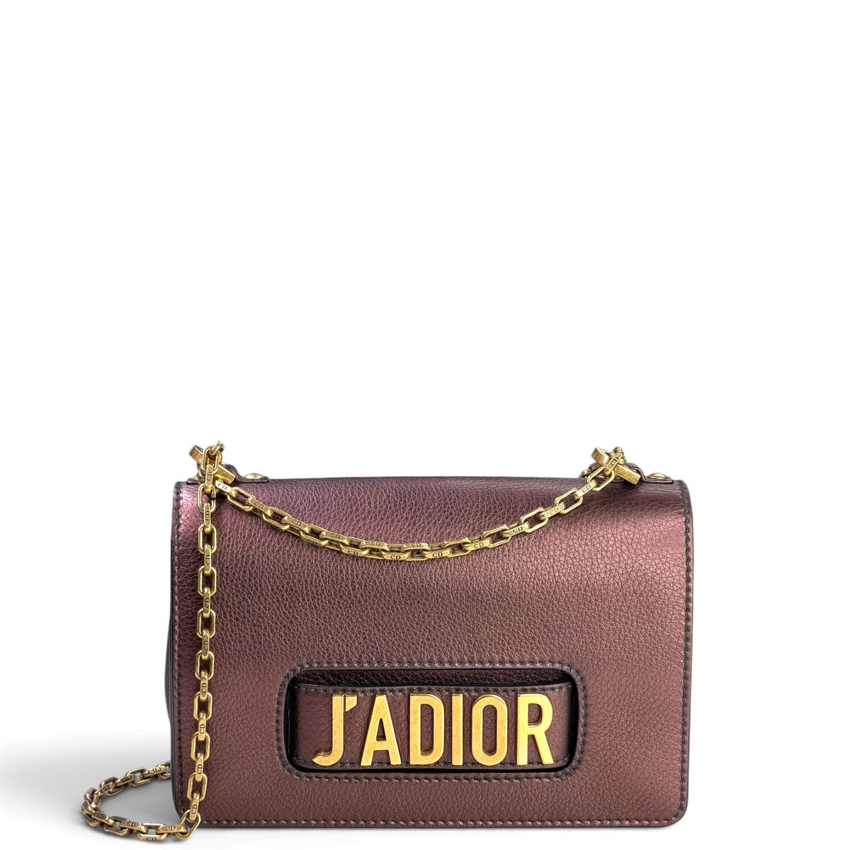 Christian Dior J'Adior Copper Leather Flap Shoulder Bag