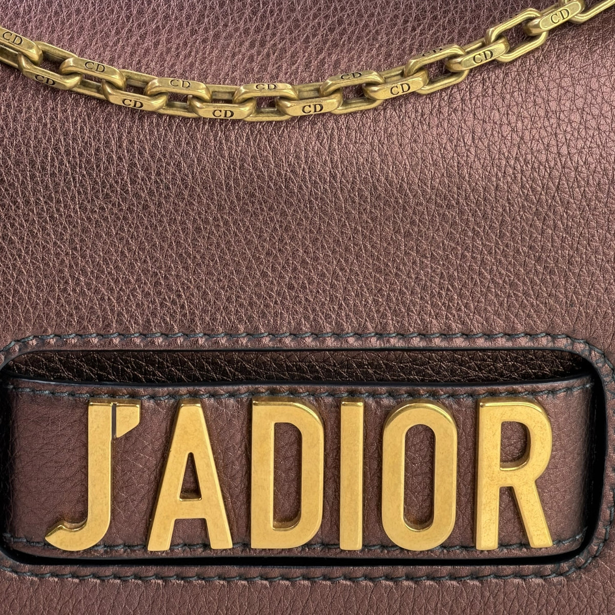 Christian Dior J'Adior Copper Leather Flap Shoulder Bag