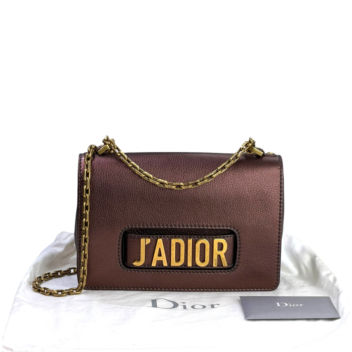 Christian Dior J'Adior Copper Leather Flap Shoulder Bag