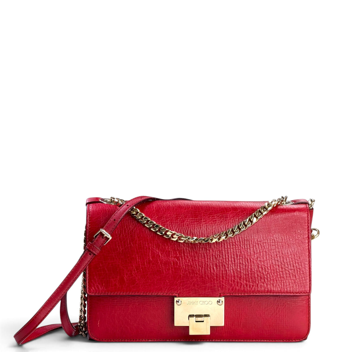 JImmy Choo Madeline Medium Red Leather Shoulder bag