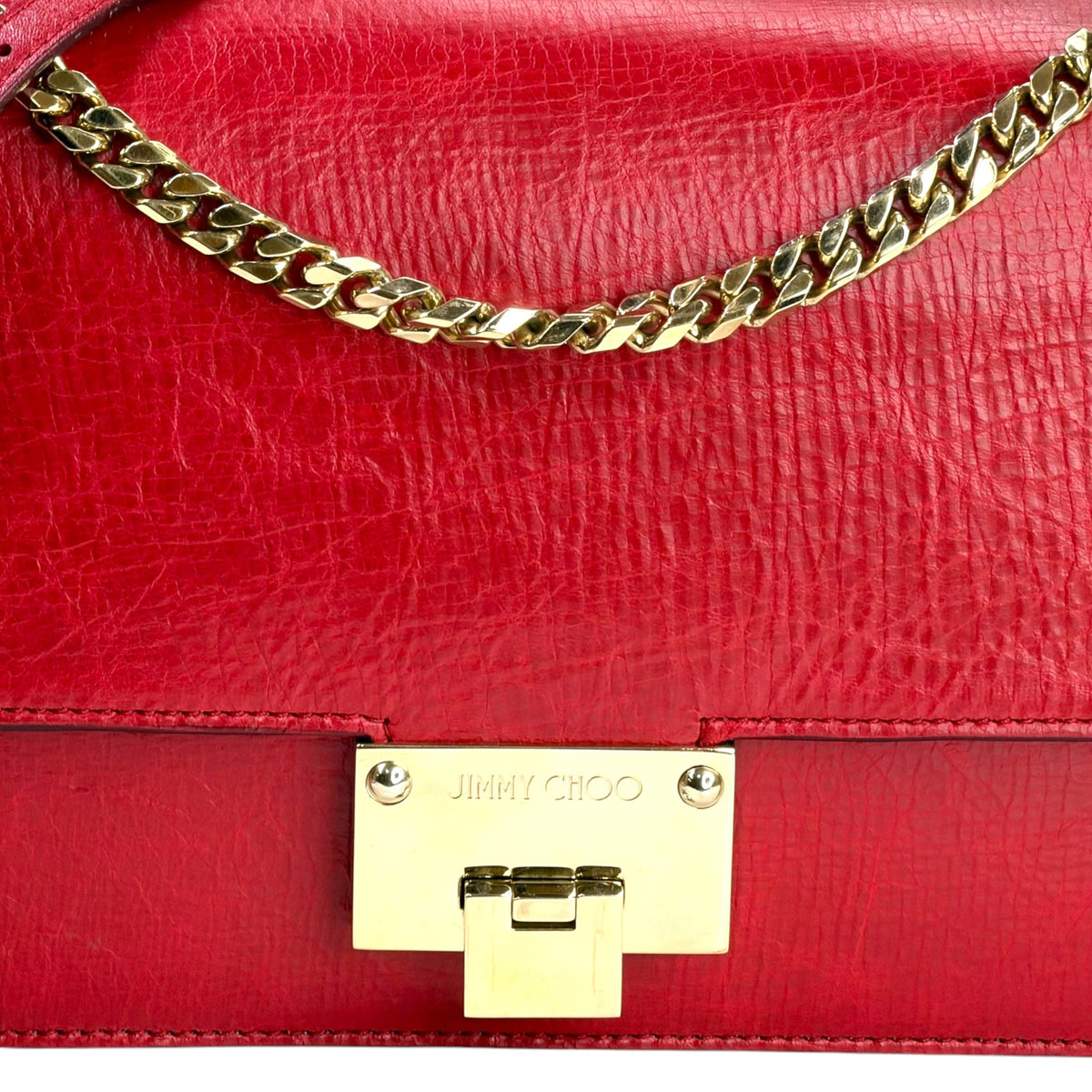 JImmy Choo Madeline Medium Red Leather Shoulder bag