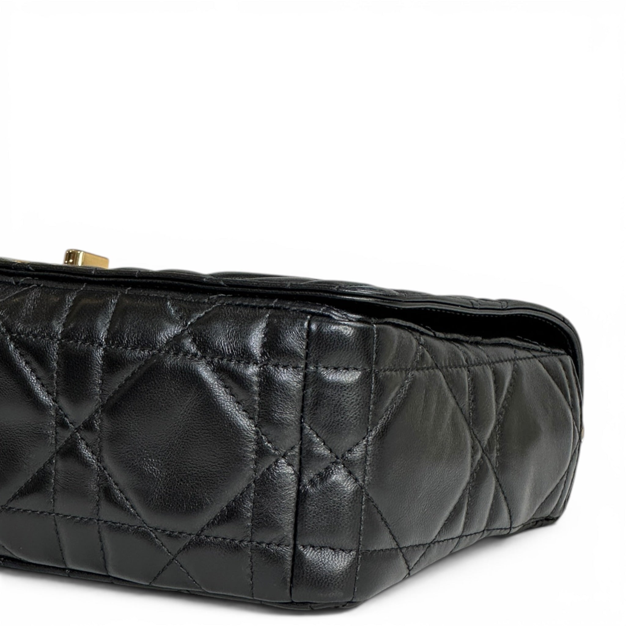 Christian Dior Caro Bag Medium Soft Black Macrocannage Lambskin