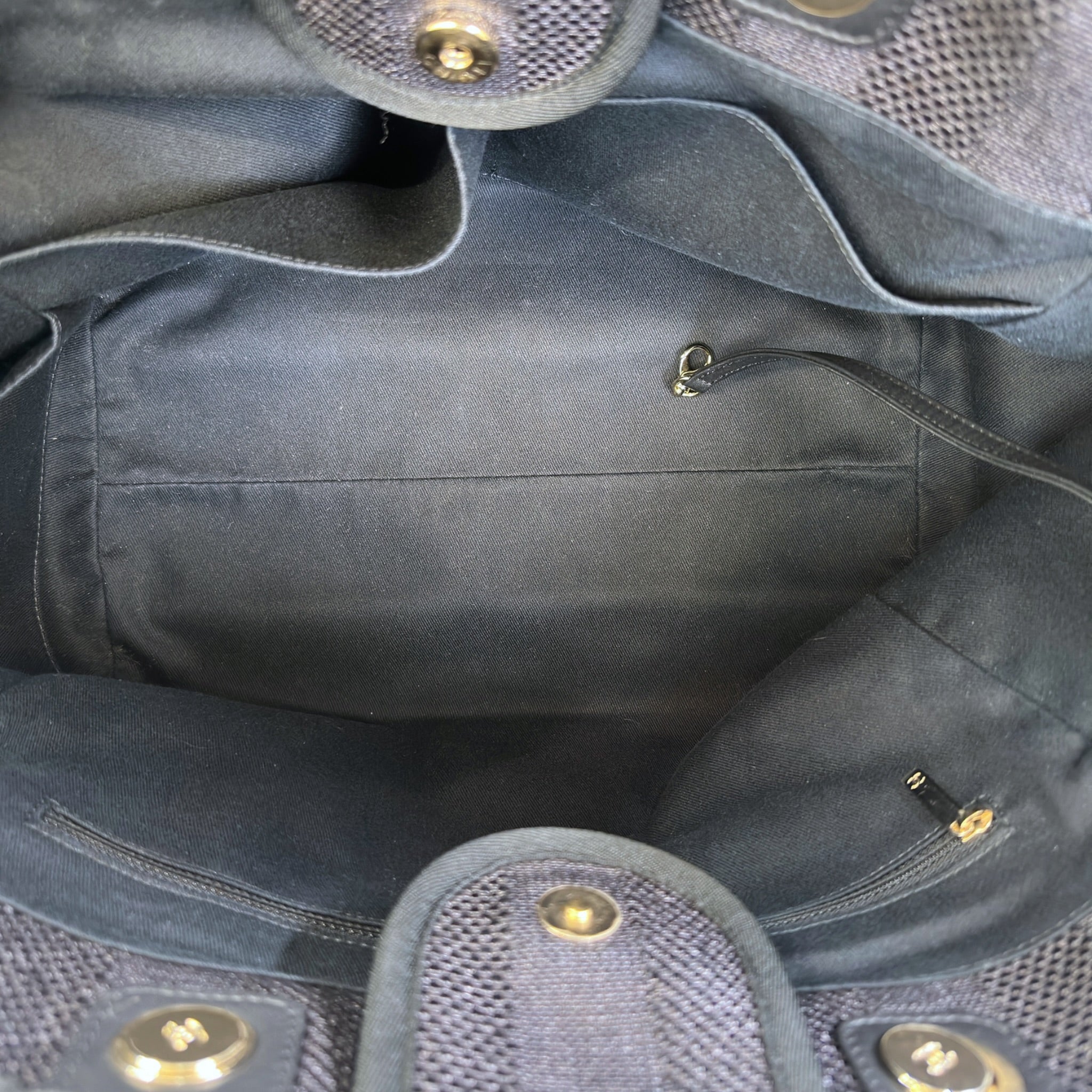 Chanel Deauville Shopper Tote Black Canvas
