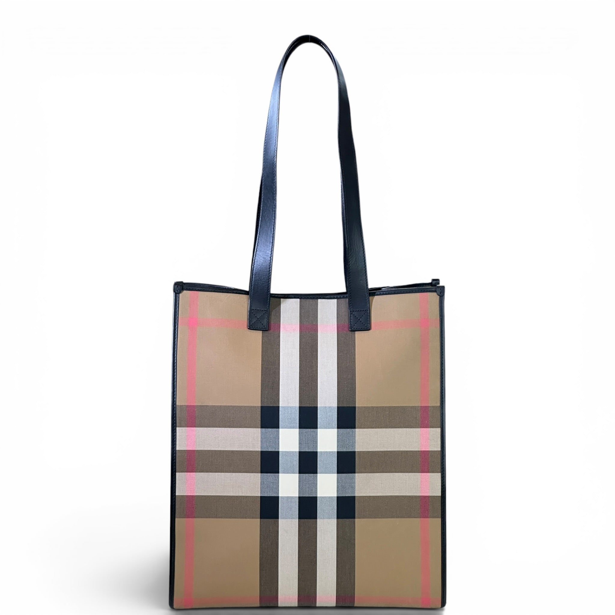 Burberry Vertical Tote Check Canvas 2025