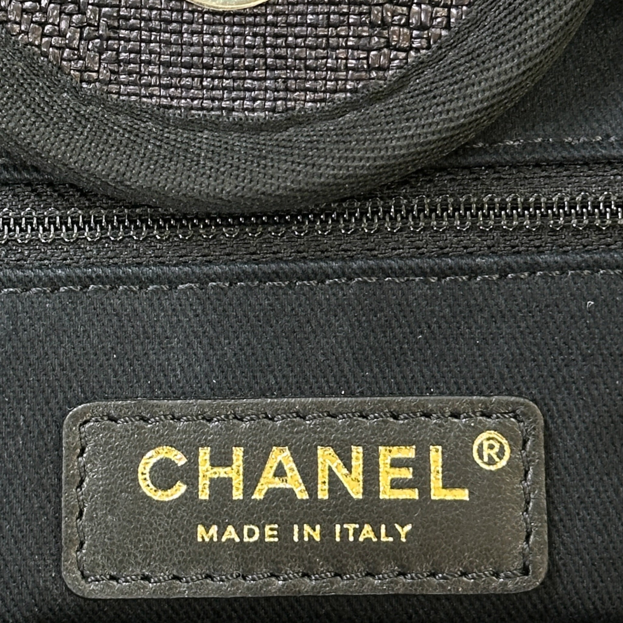 Chanel Deauville Shopper Tote Black Canvas