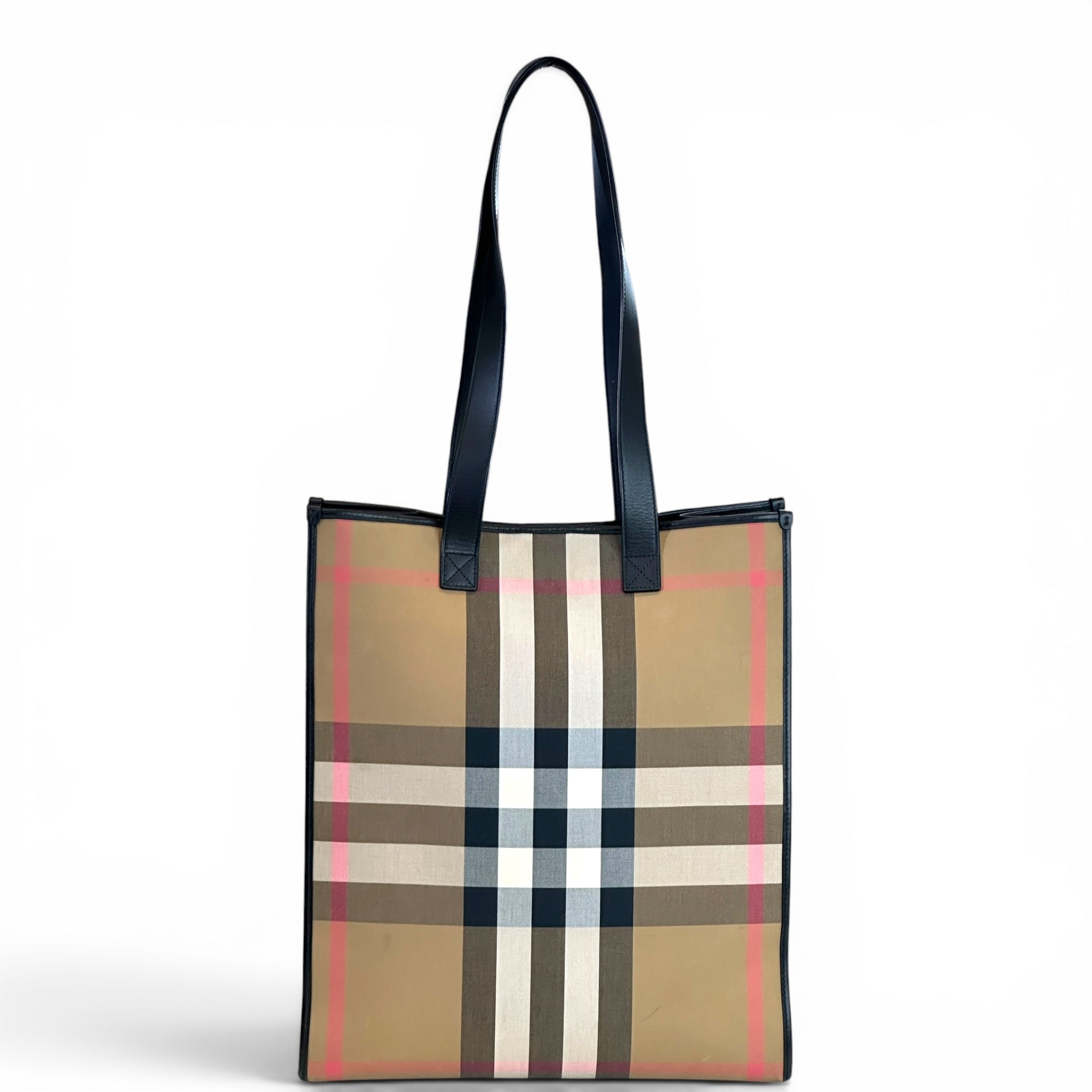 Burberry Vertical Tote Check Canvas 2025