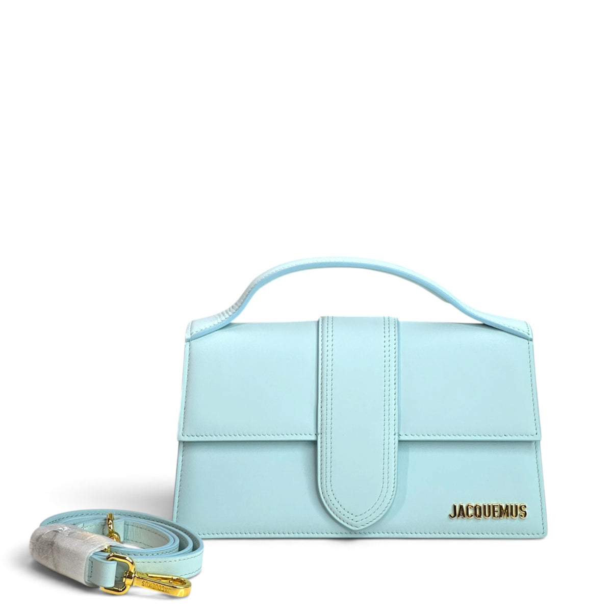Jacquemus Bambino Powder Blue Leather Bag