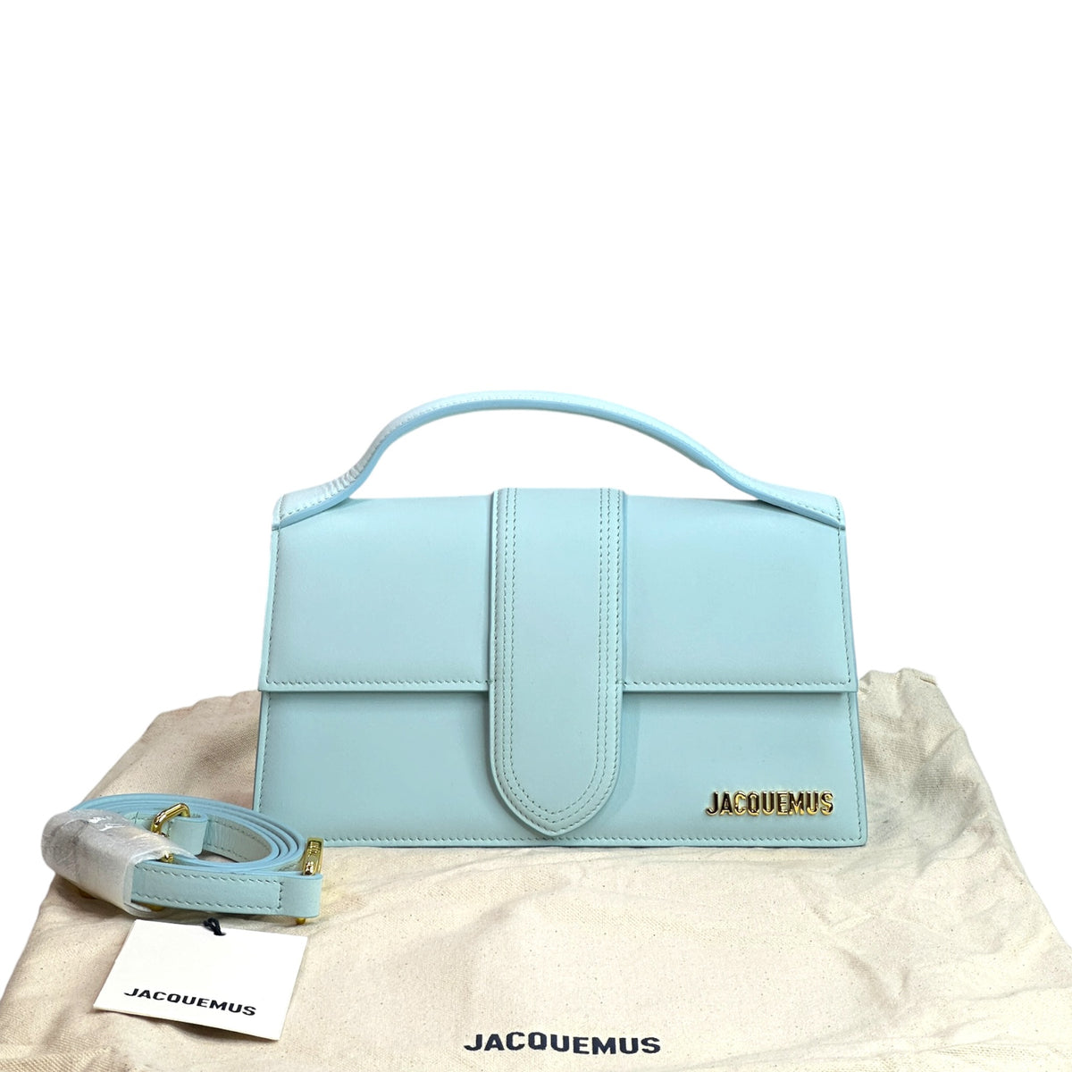 Jacquemus Bambino Powder Blue Leather Bag