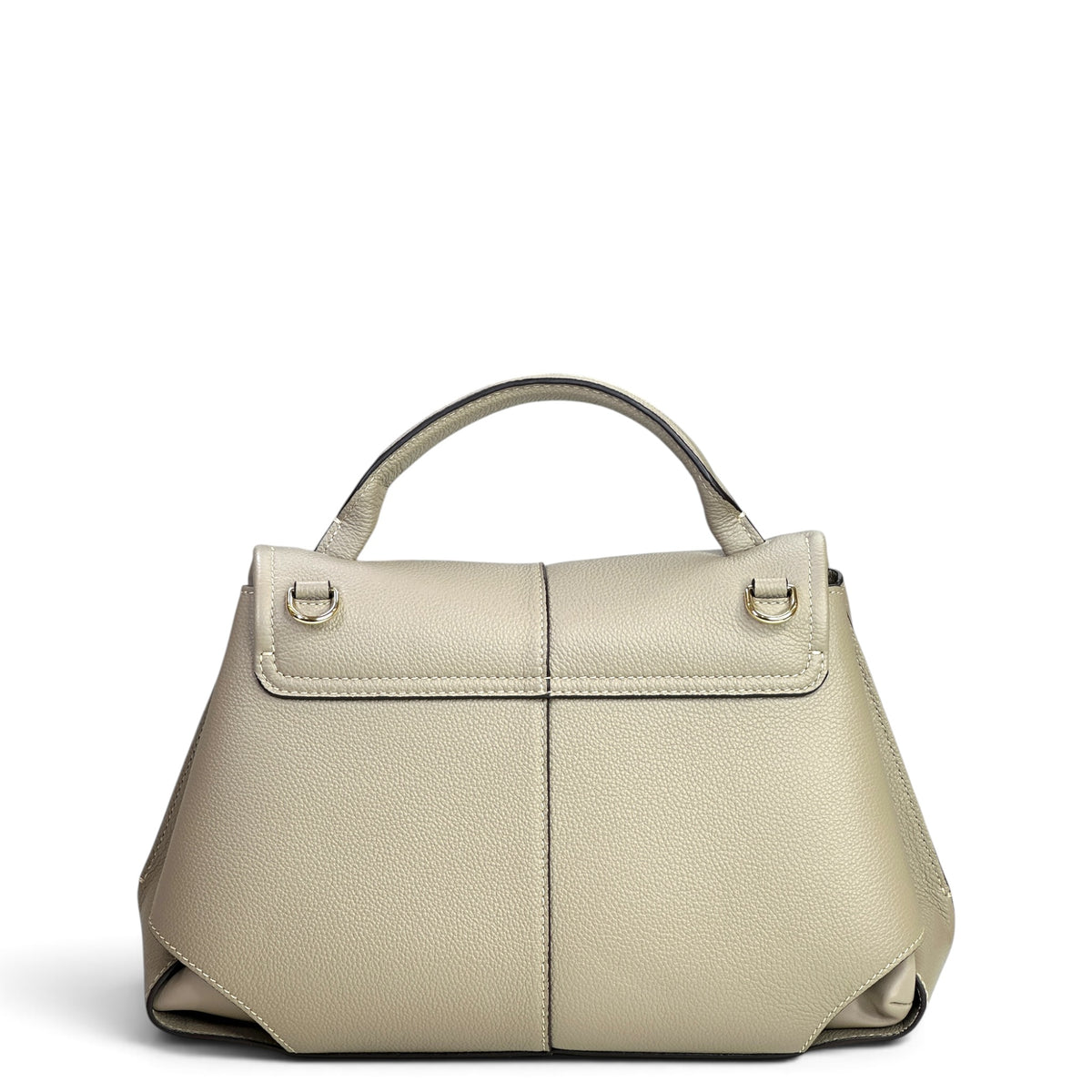 Polene Mokki Mini Taupe Leather Handbag