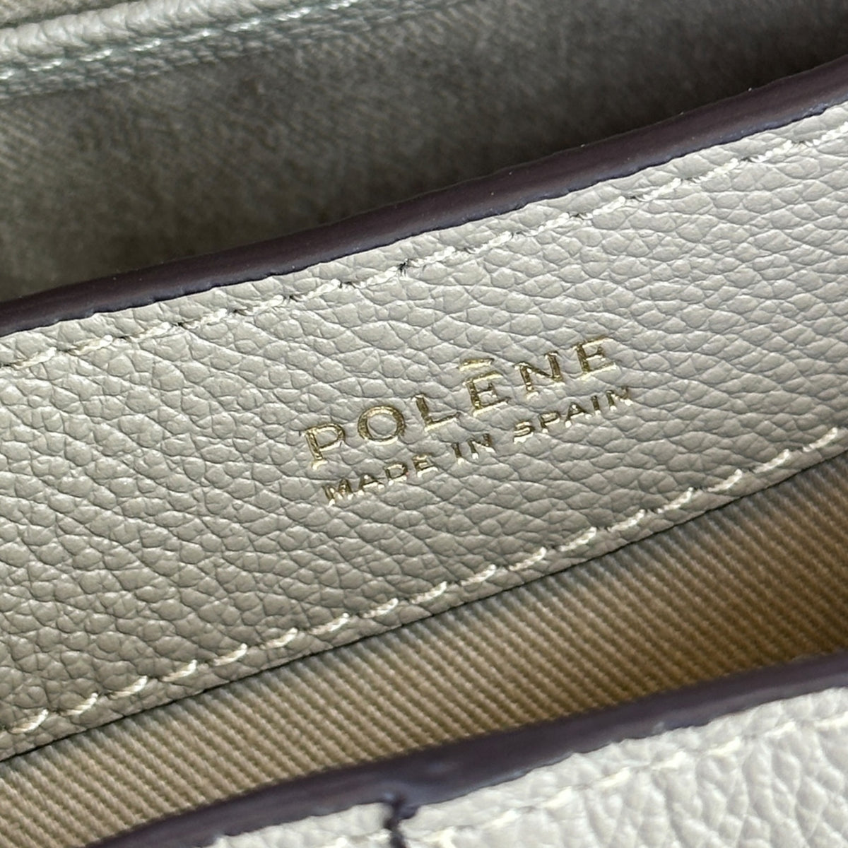 Polene Mokki Mini Taupe Leather Handbag
