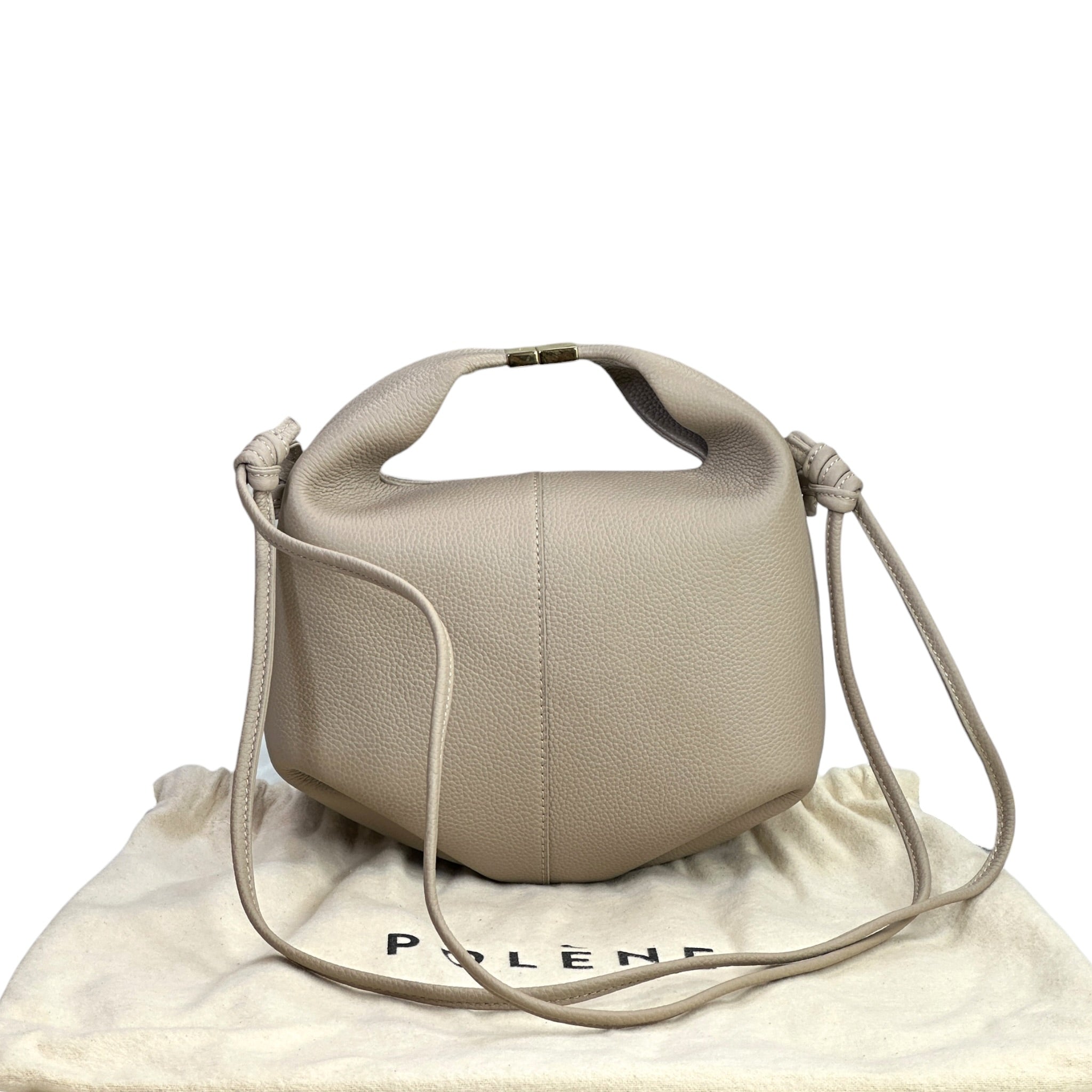 Polene Beri Taupe Leather Handbag