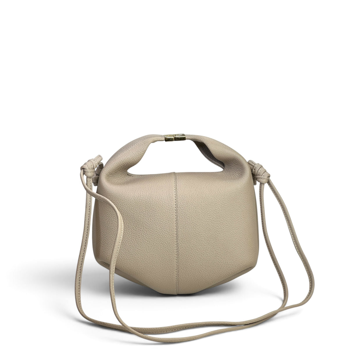 Polene Beri Taupe Leather Handbag