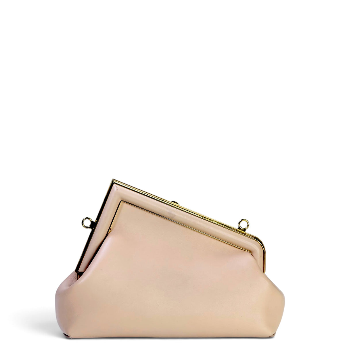Fendi First Small Dove Grey Leather Clutch Bag