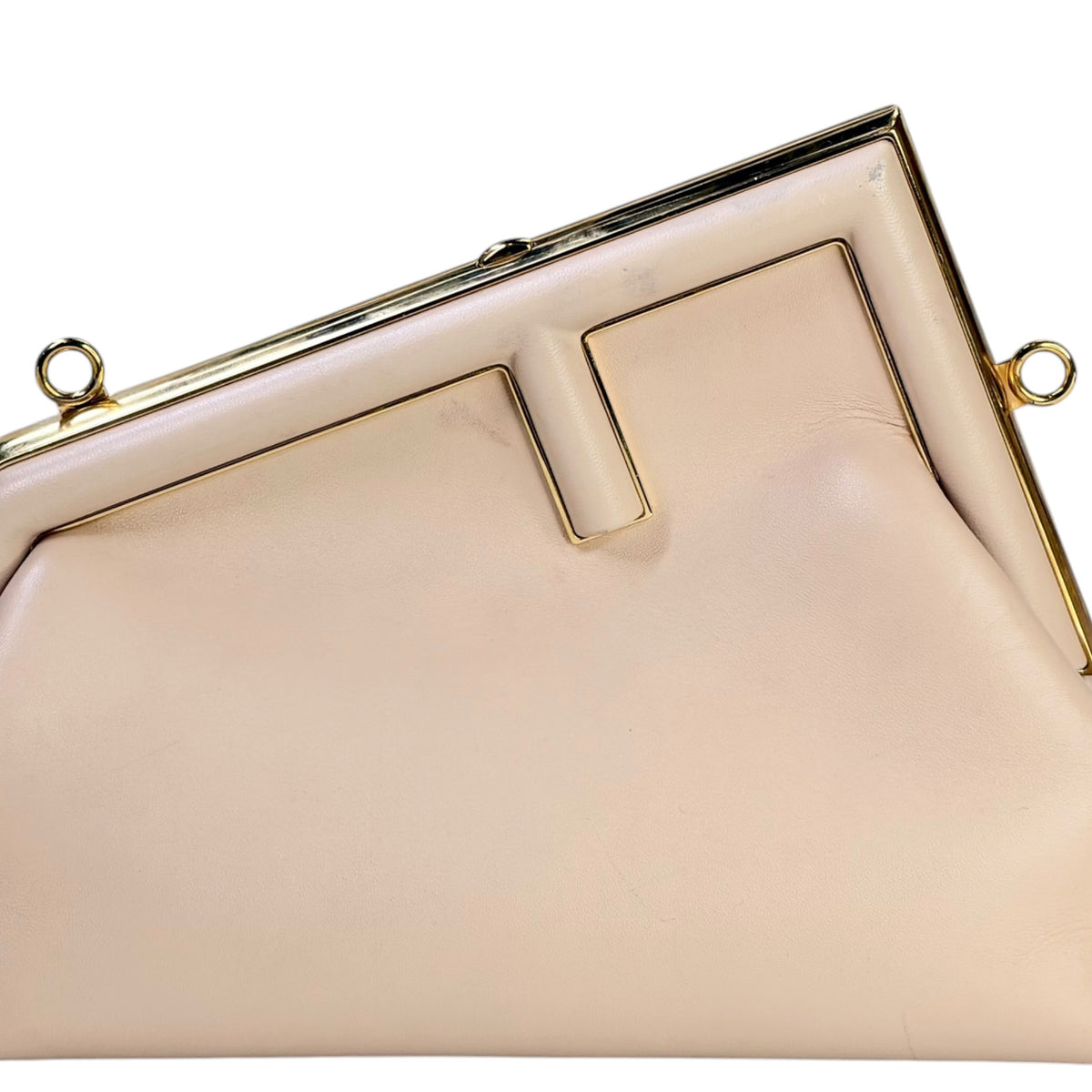 Fendi First Small Dove Grey Leather Clutch Bag