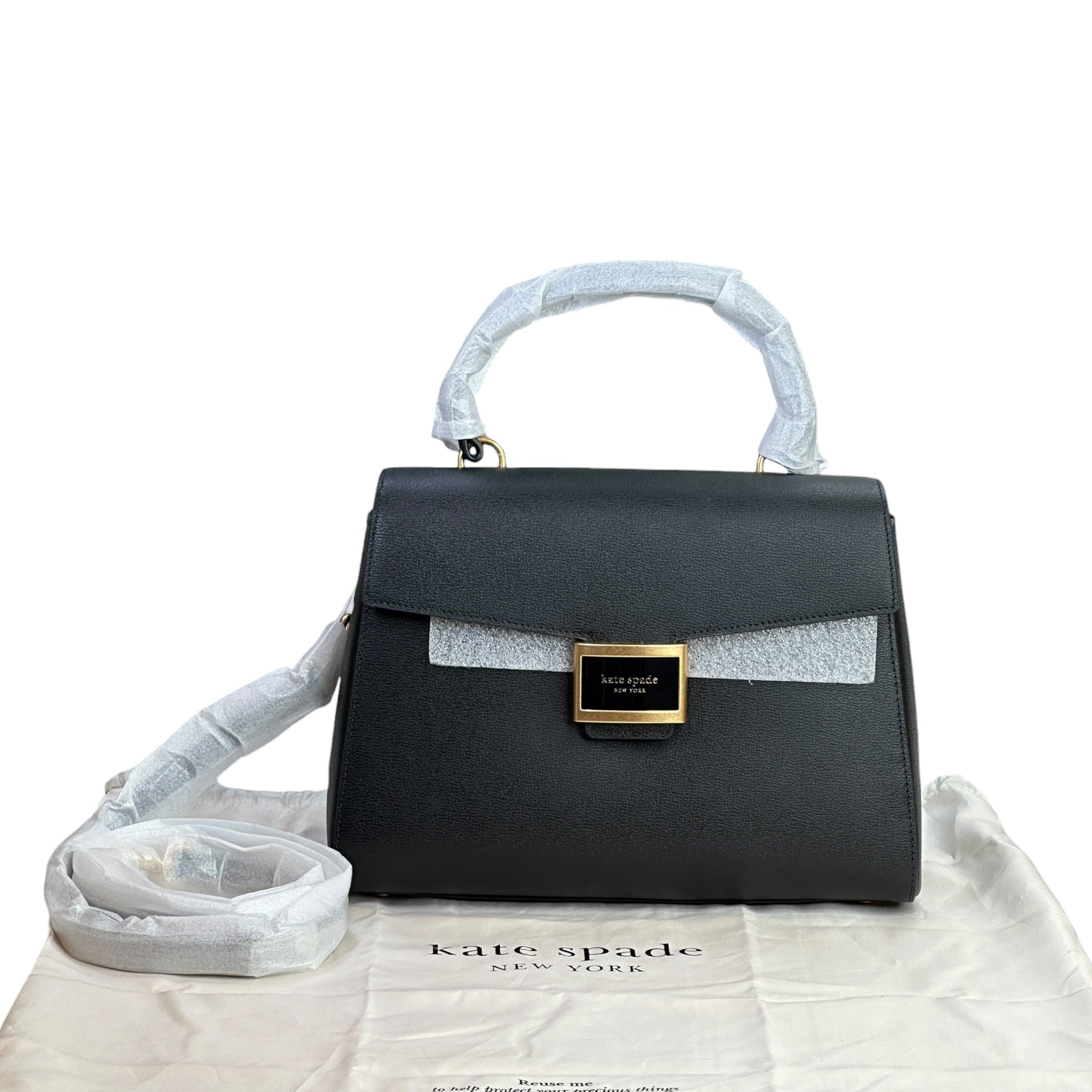 Kate Spade Katy Medium Black Leather Top Handle Bag