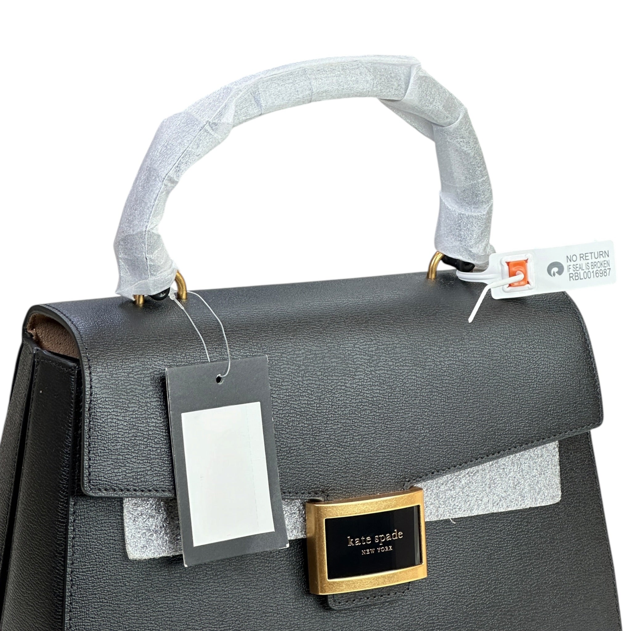 Kate Spade Katy Medium Black Leather Top Handle Bag
