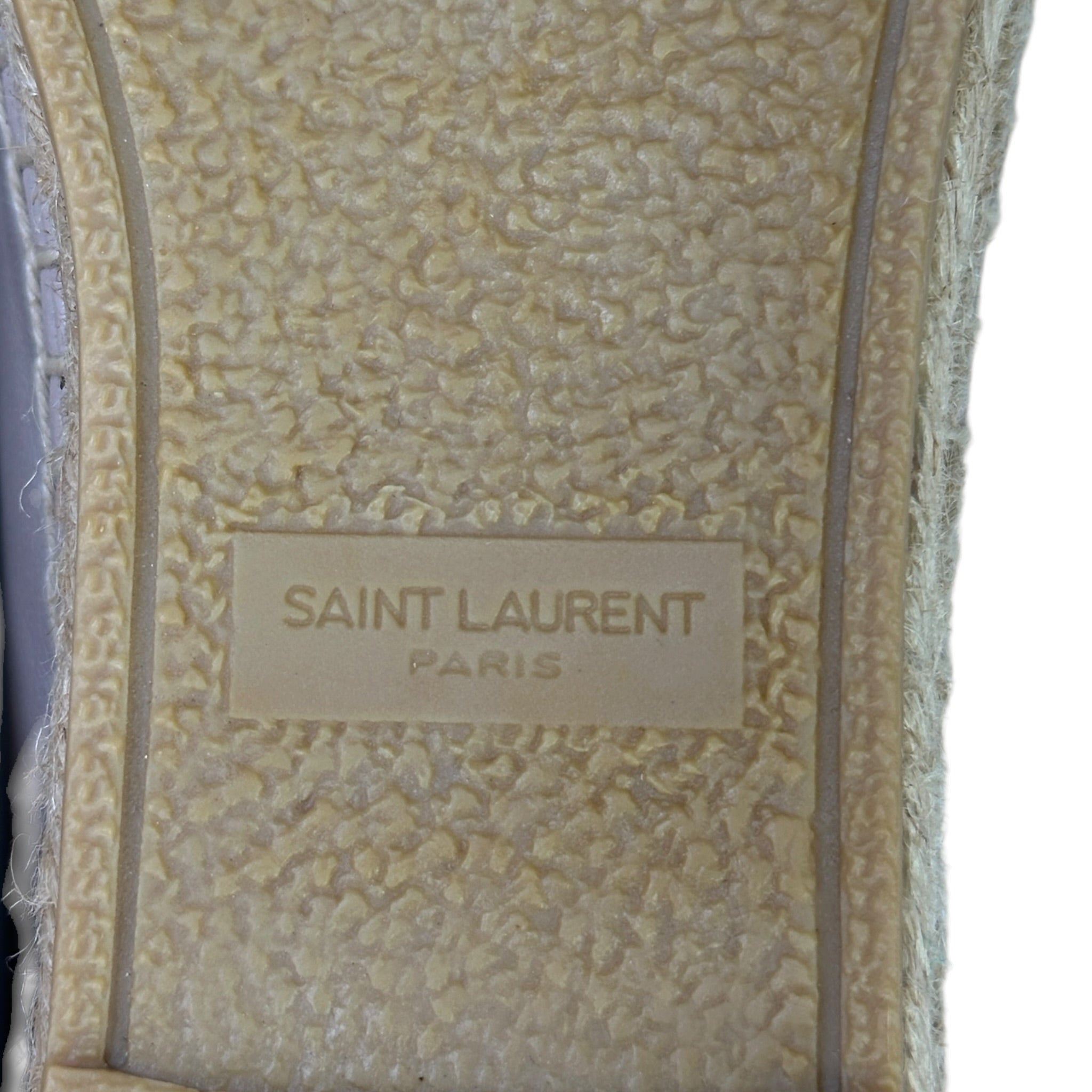 Saint Laurent Cassandre Espadrilles Beige Logo-Embossed Leather EU 36