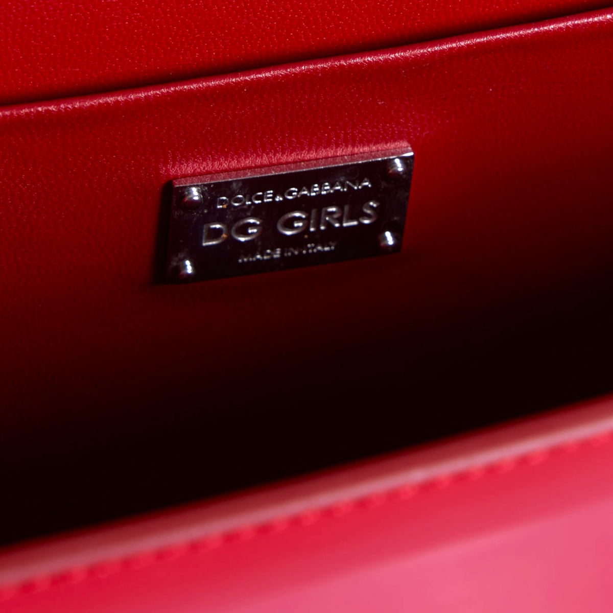 Dolce & Gabanna medium red patent leather shoulder bag
