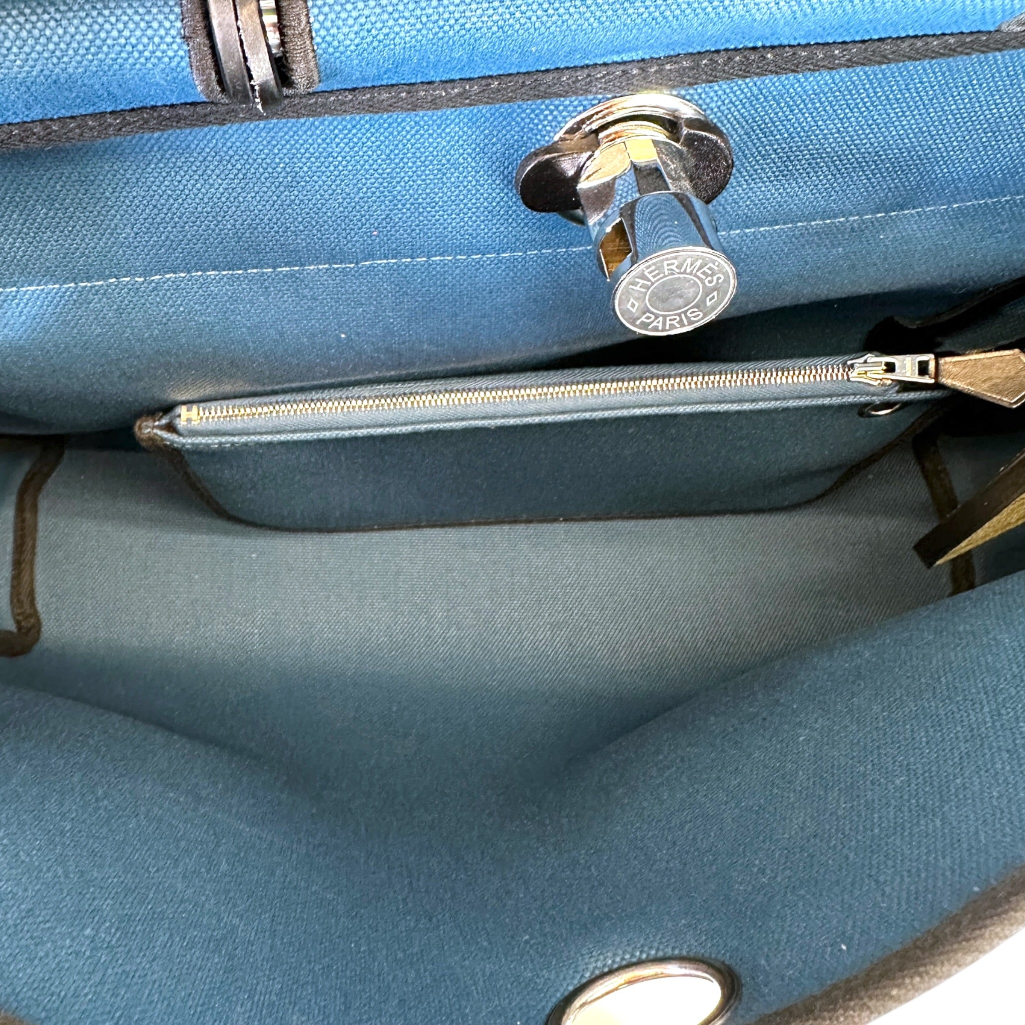 Hermès Herbag Messenger 39 Blue Canvas PHW