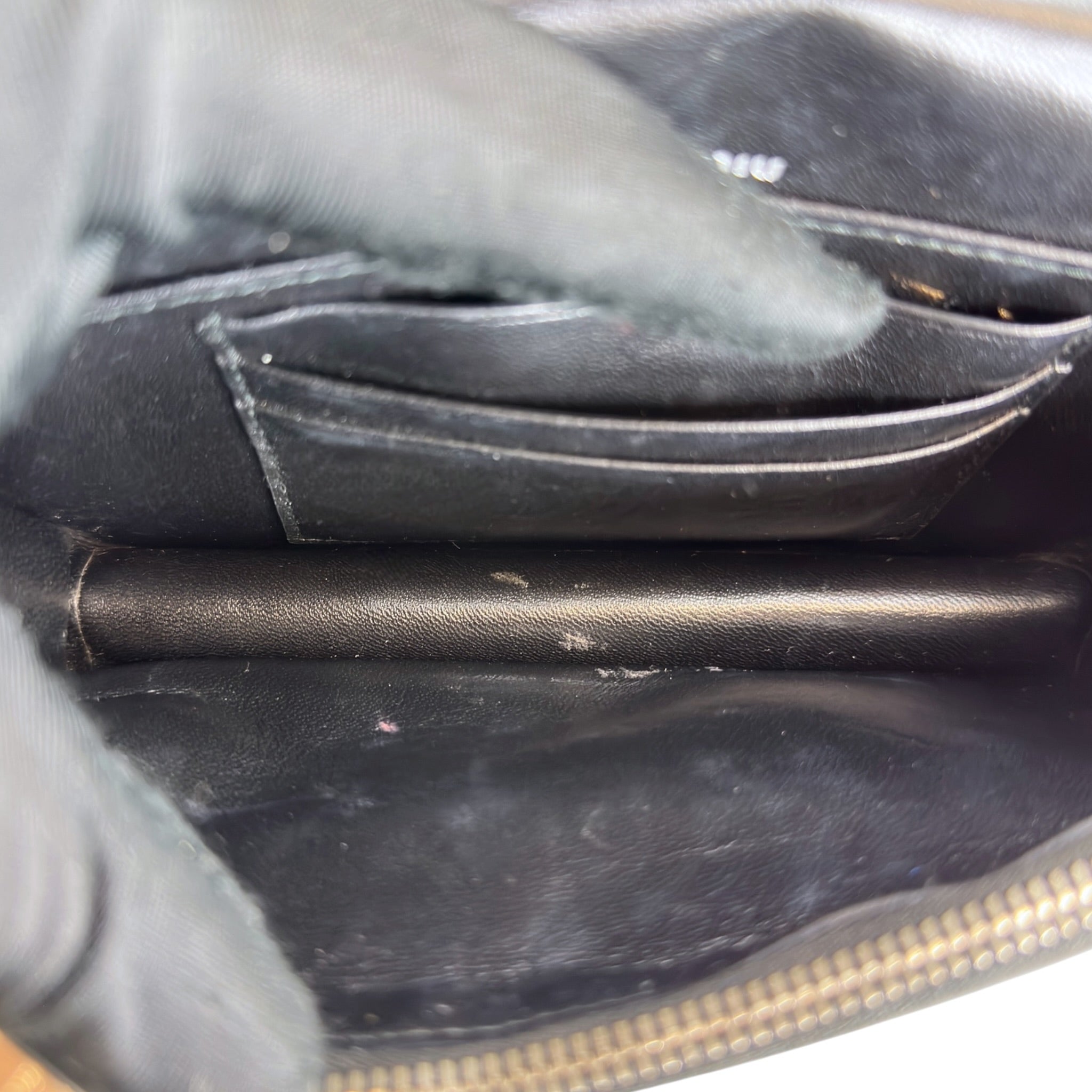 Miu Miu Chain Wallet Black Patent Leather