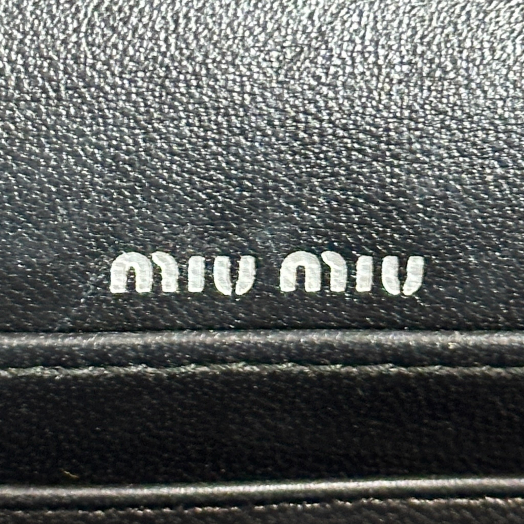 Miu Miu Chain Wallet Black Patent Leather
