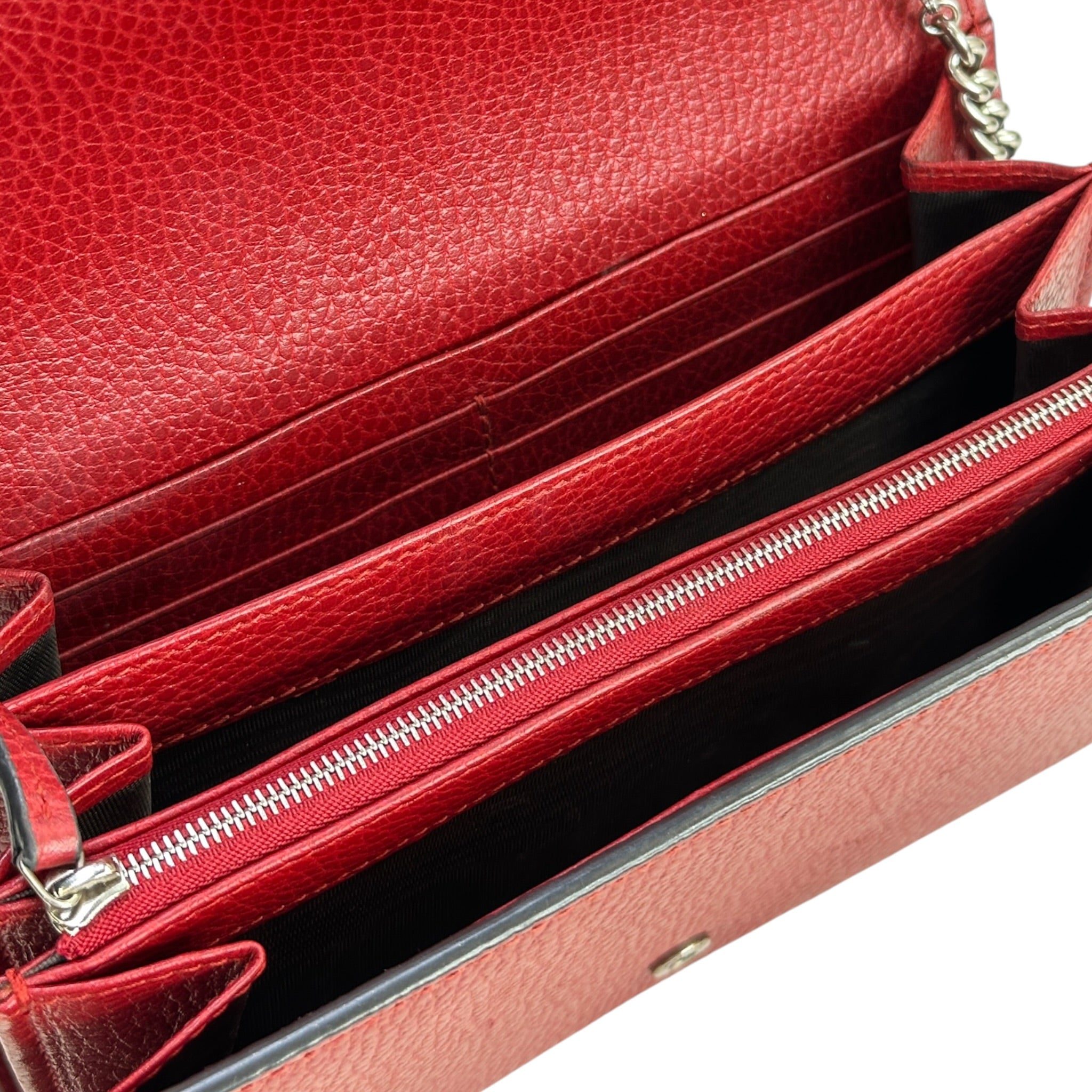 Gucci Dionysus Wallet on Chain Red Leather