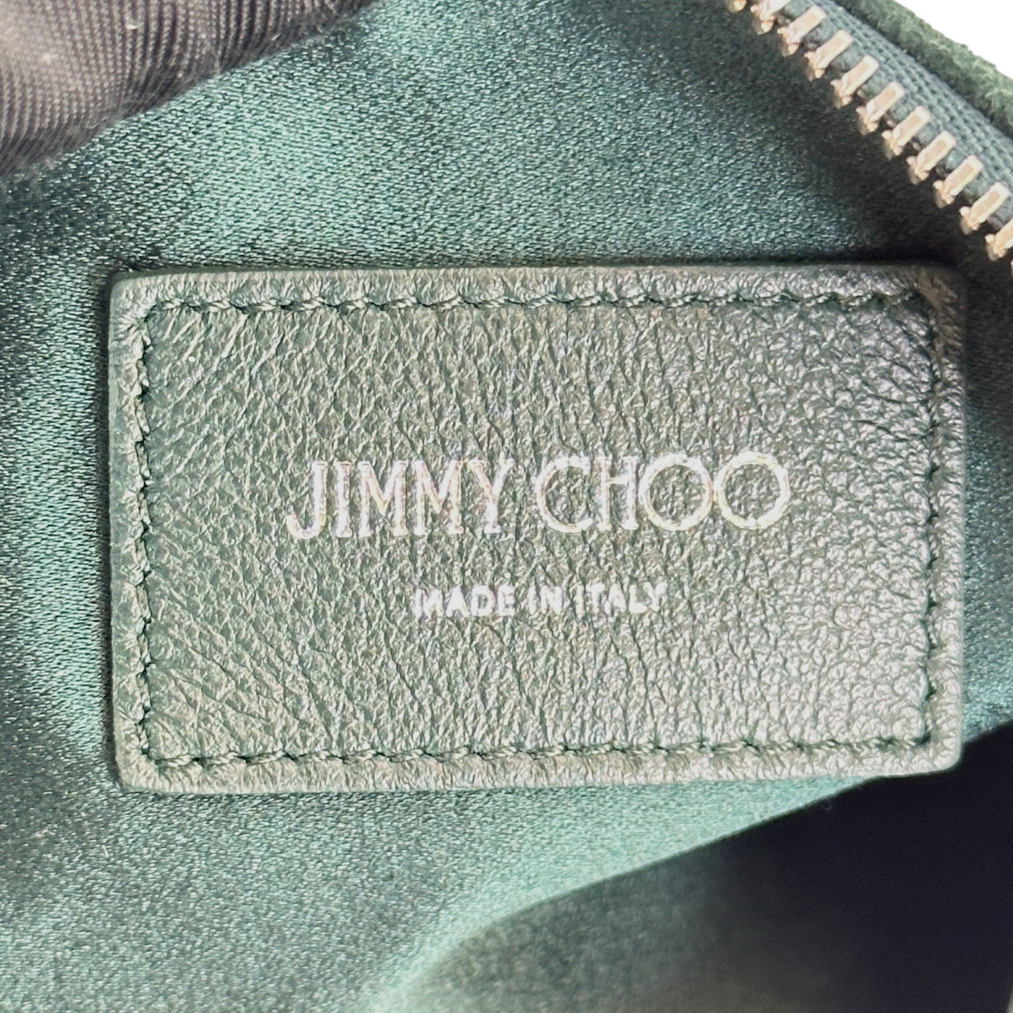 Jimmy Choo Callie Green Suede Clutch