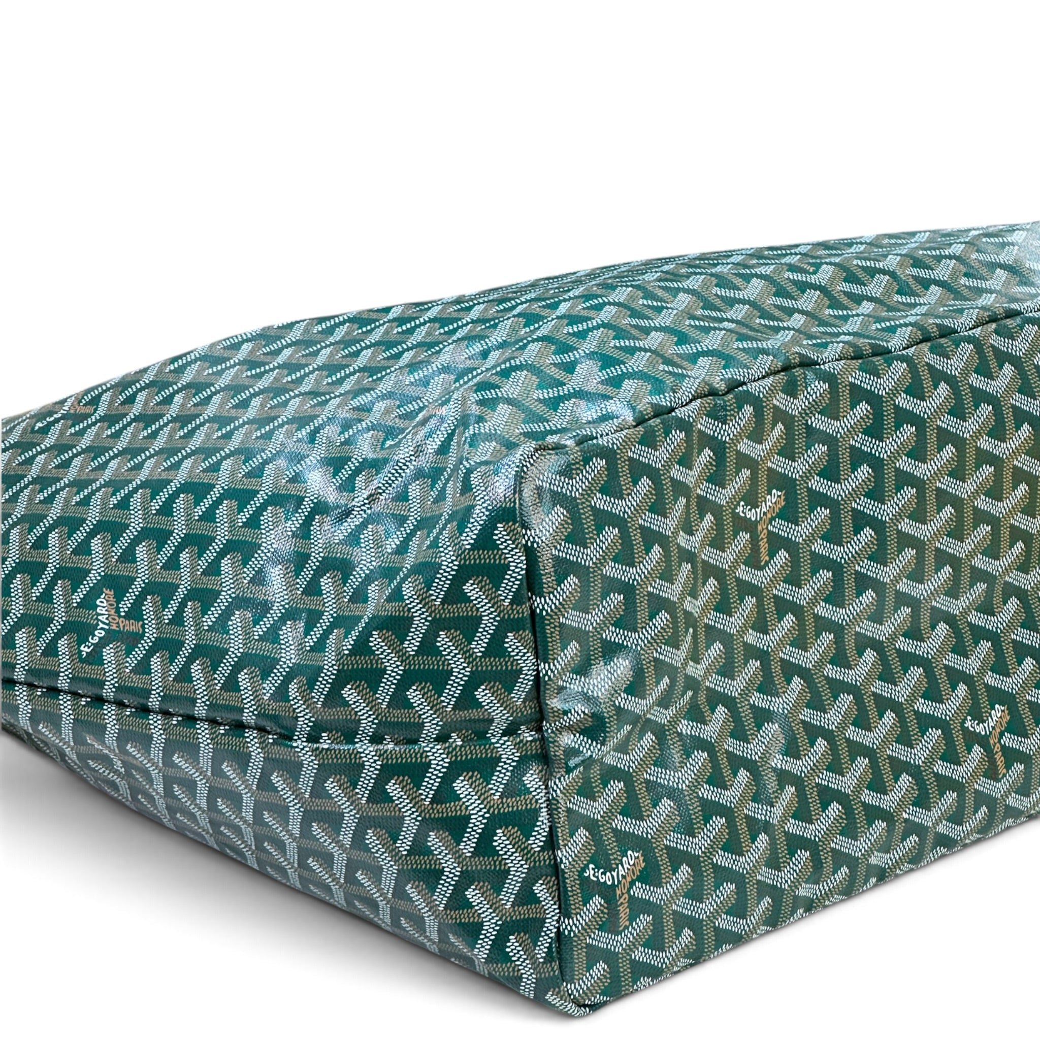 Goyard St Louis GM Green Goyardine Canvas Tote