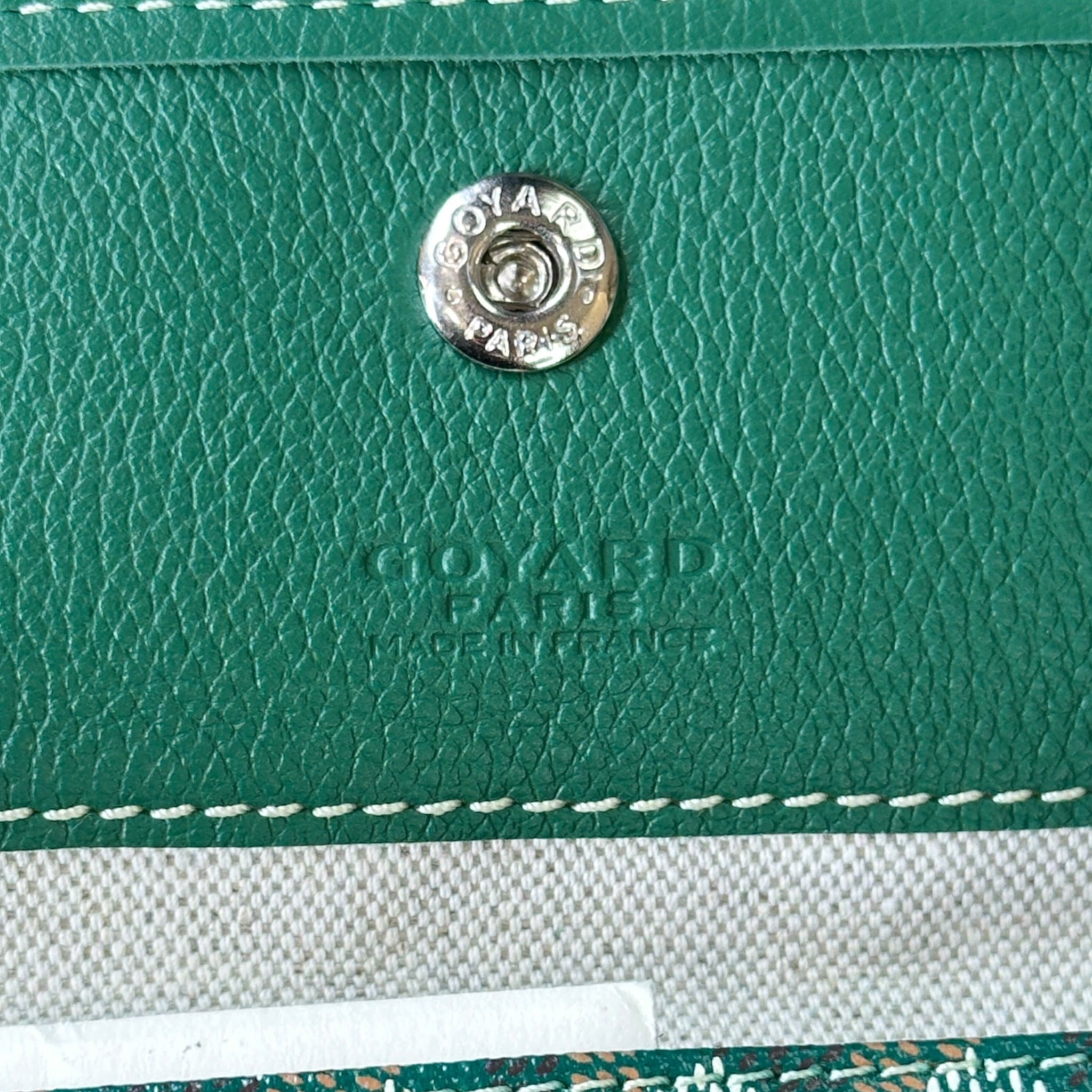Goyard St Louis GM Green Goyardine Canvas Tote