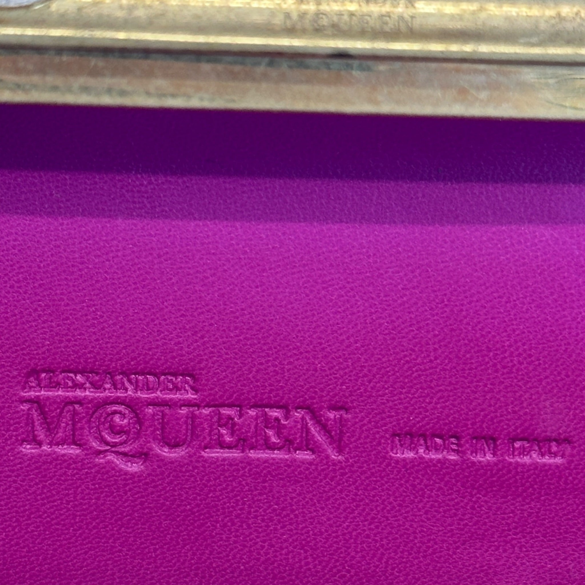 Alexander McQueen Knuckle Box Clutch Pink Snakeskin Leather