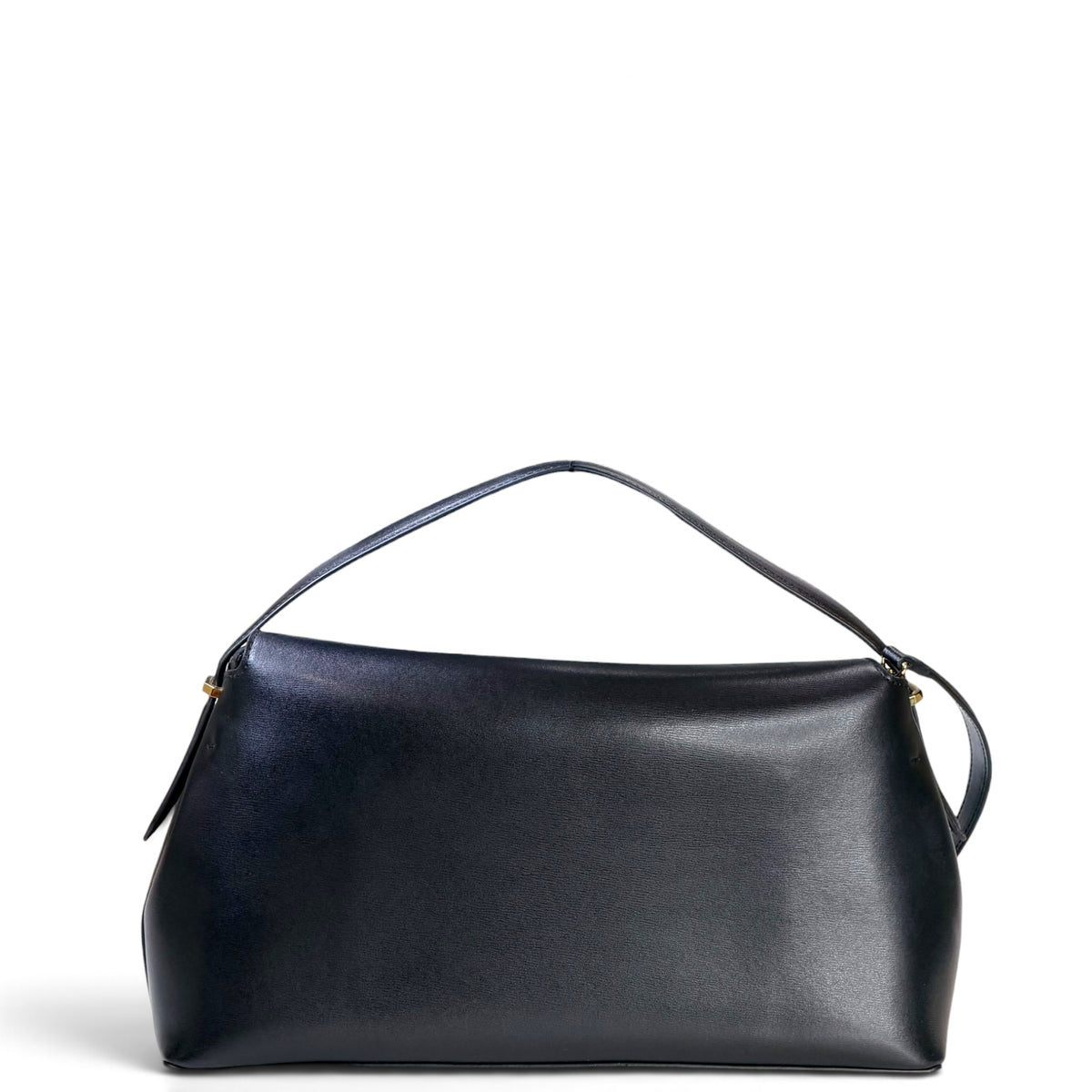 TOTEME T-Lock medium dark blue Leather Top Handle Bag