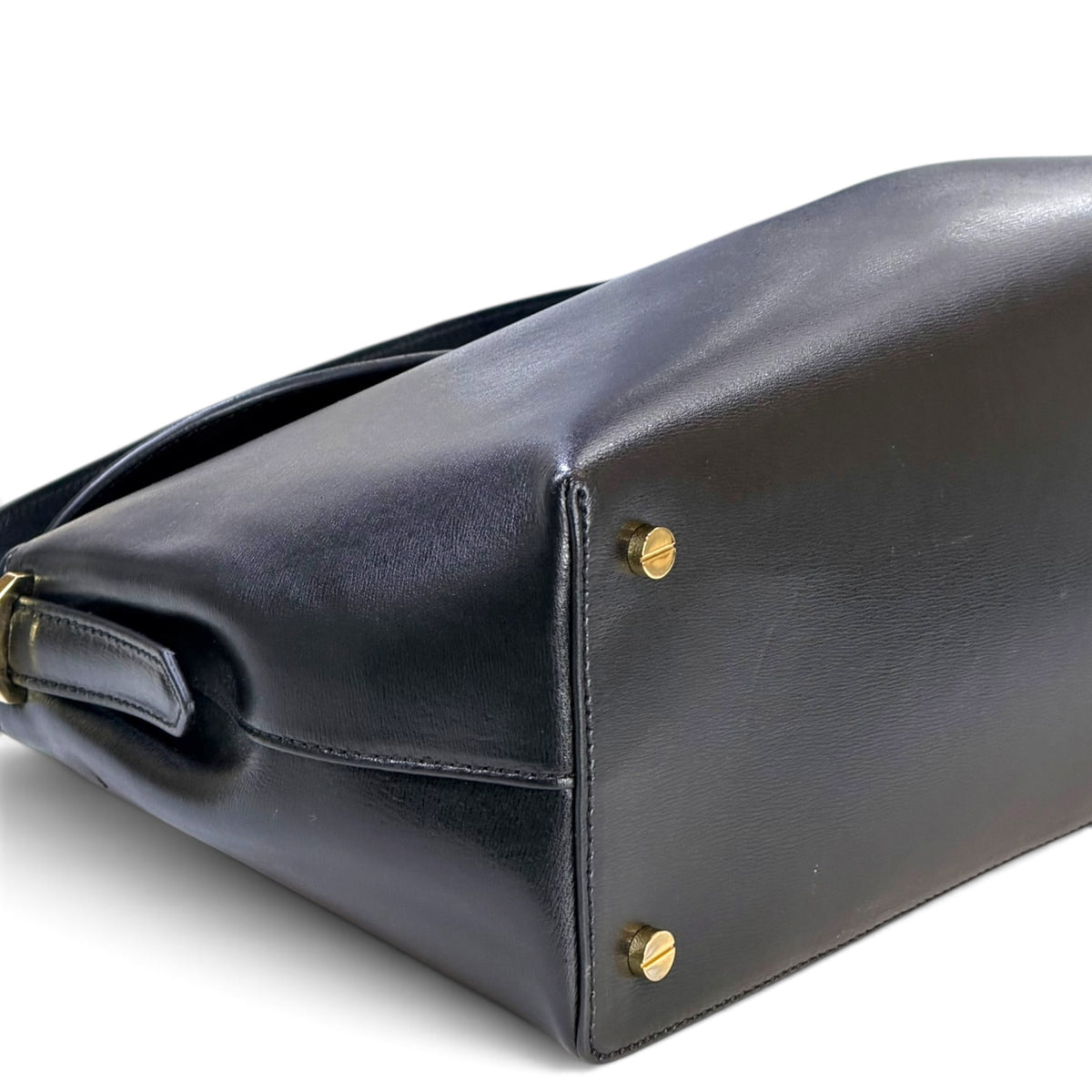 TOTEME T-Lock medium dark blue Leather Top Handle Bag