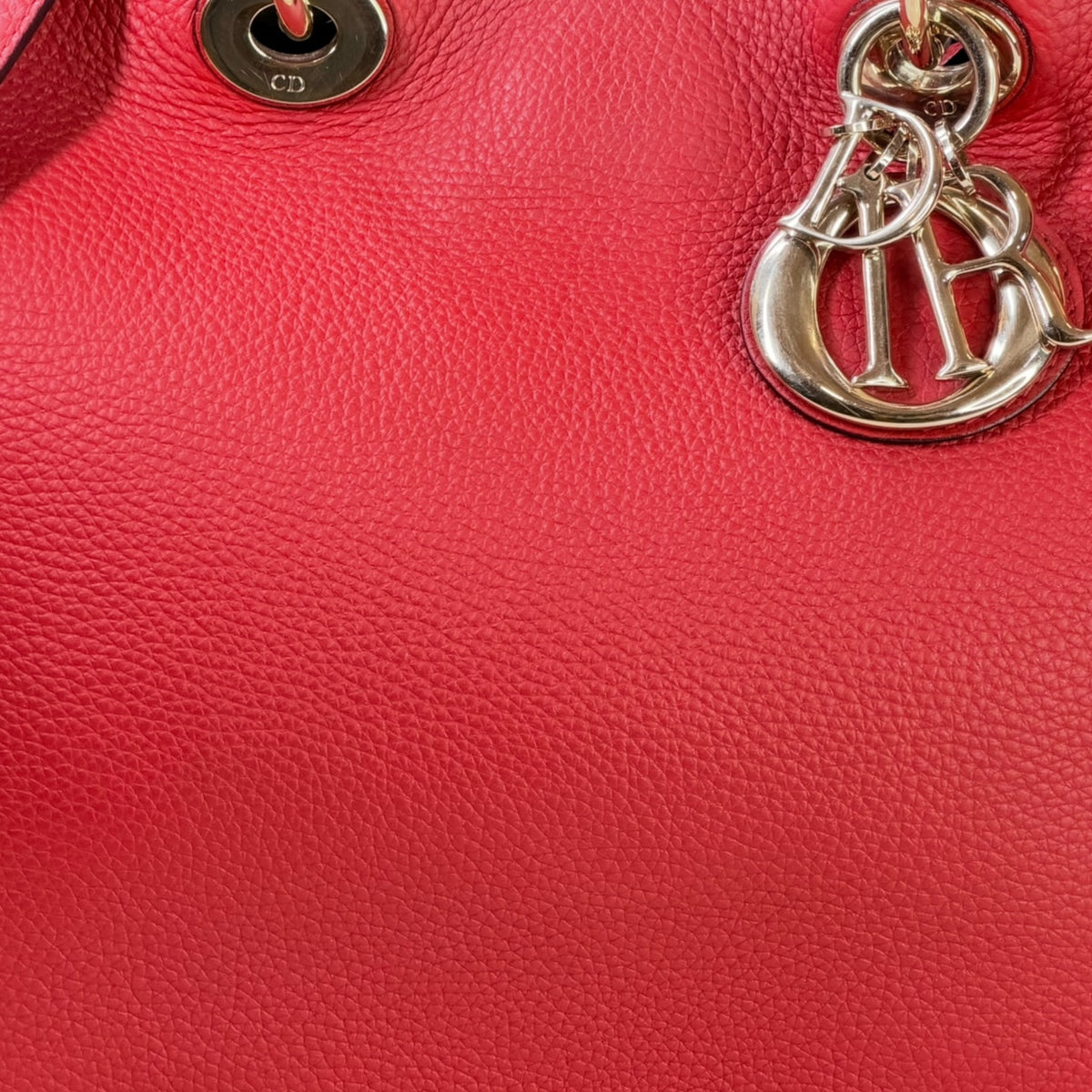 Christian Dior  Diorissimo Large Red Calf skin leather tote