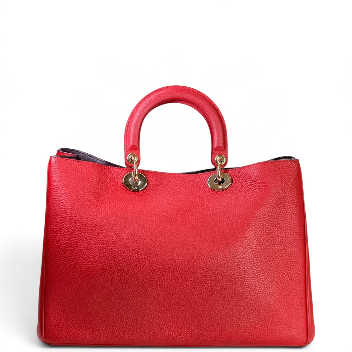 Christian Dior  Diorissimo Large Red Calf skin leather tote