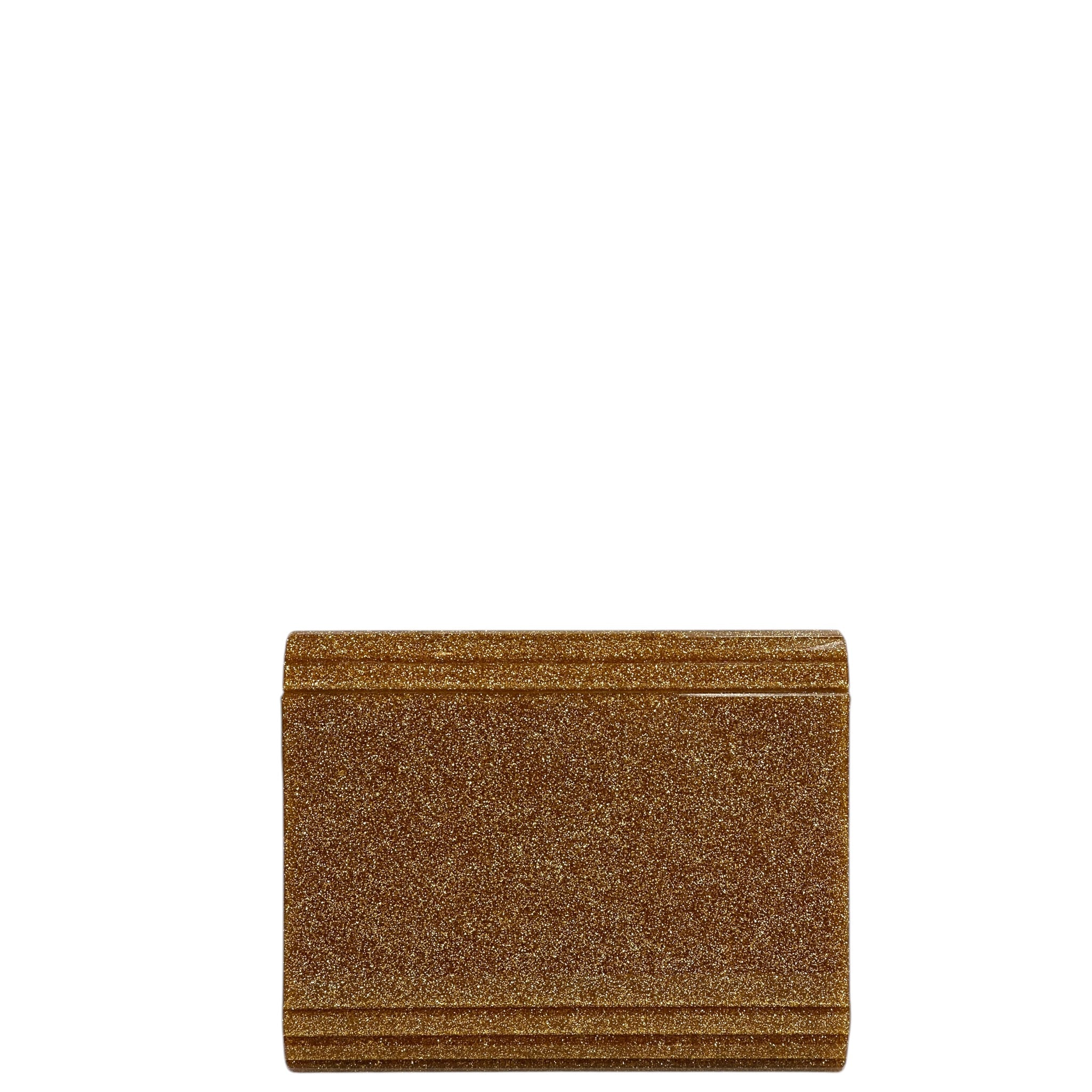 Jimmy Choo Candy Clutch Brown/gold Coarse Glitter Acrylic