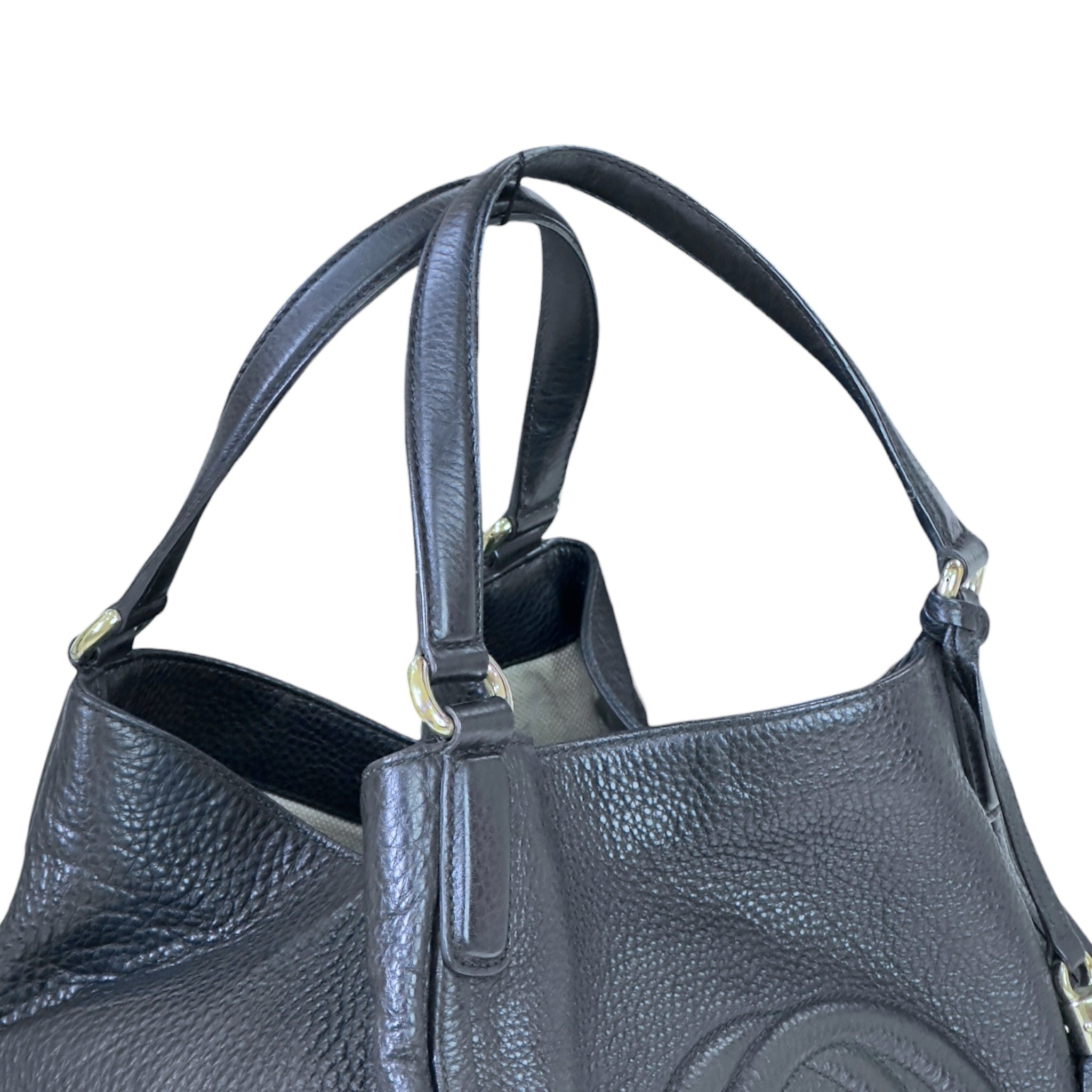 Gucci Soho Tote Medium Black Leather