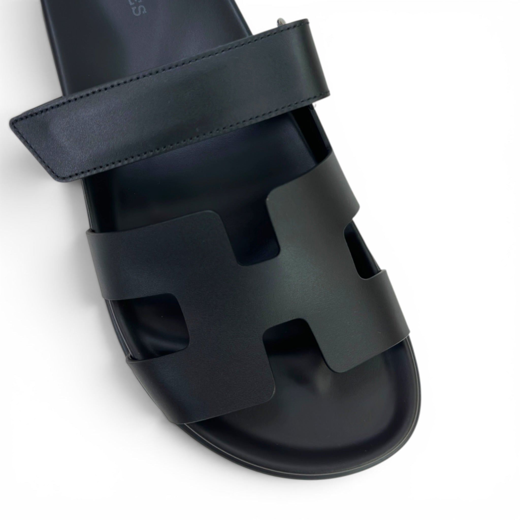 Hermès Chypre Noir Calfskin Sandals EU 39