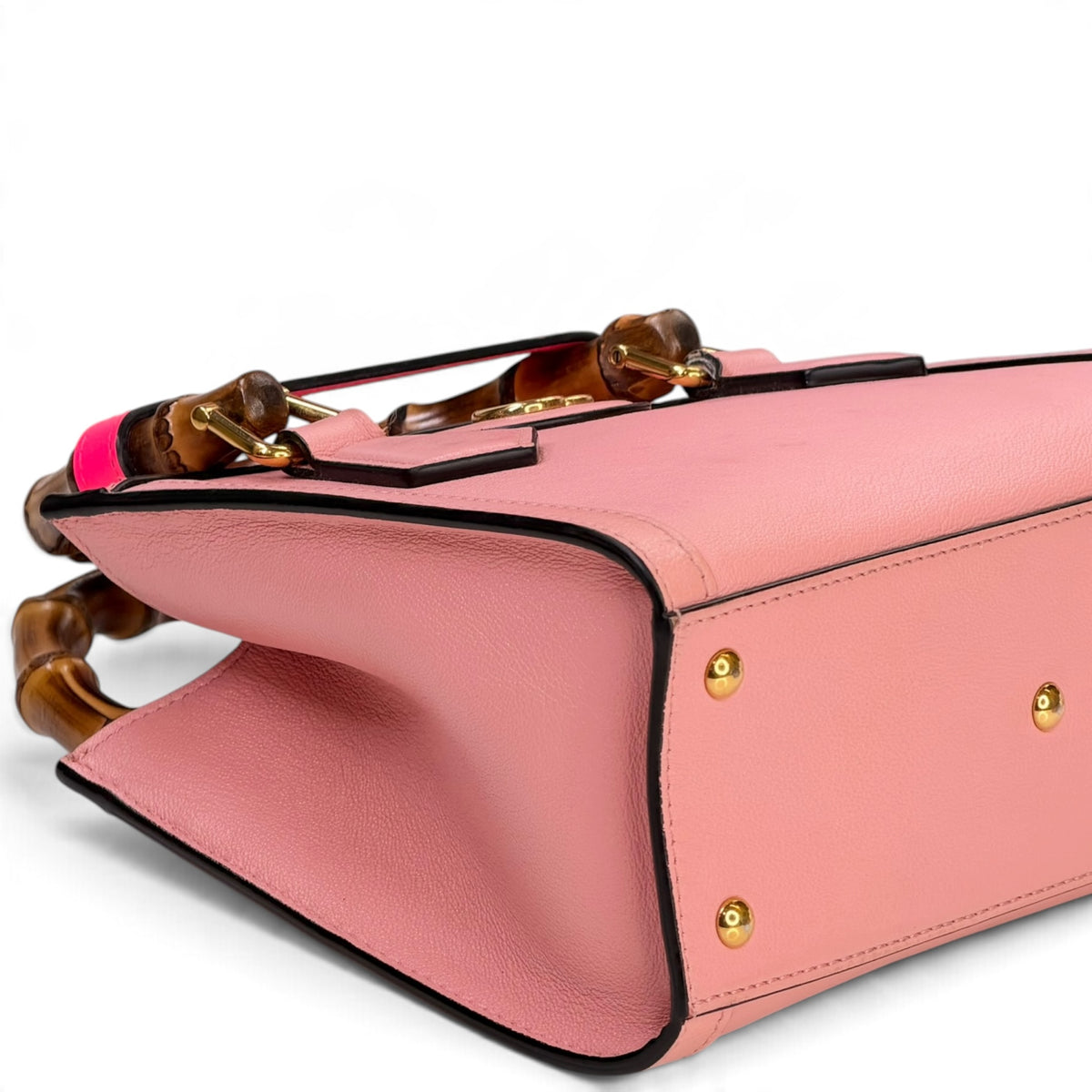 Gucci diana mini pink leather hand bag