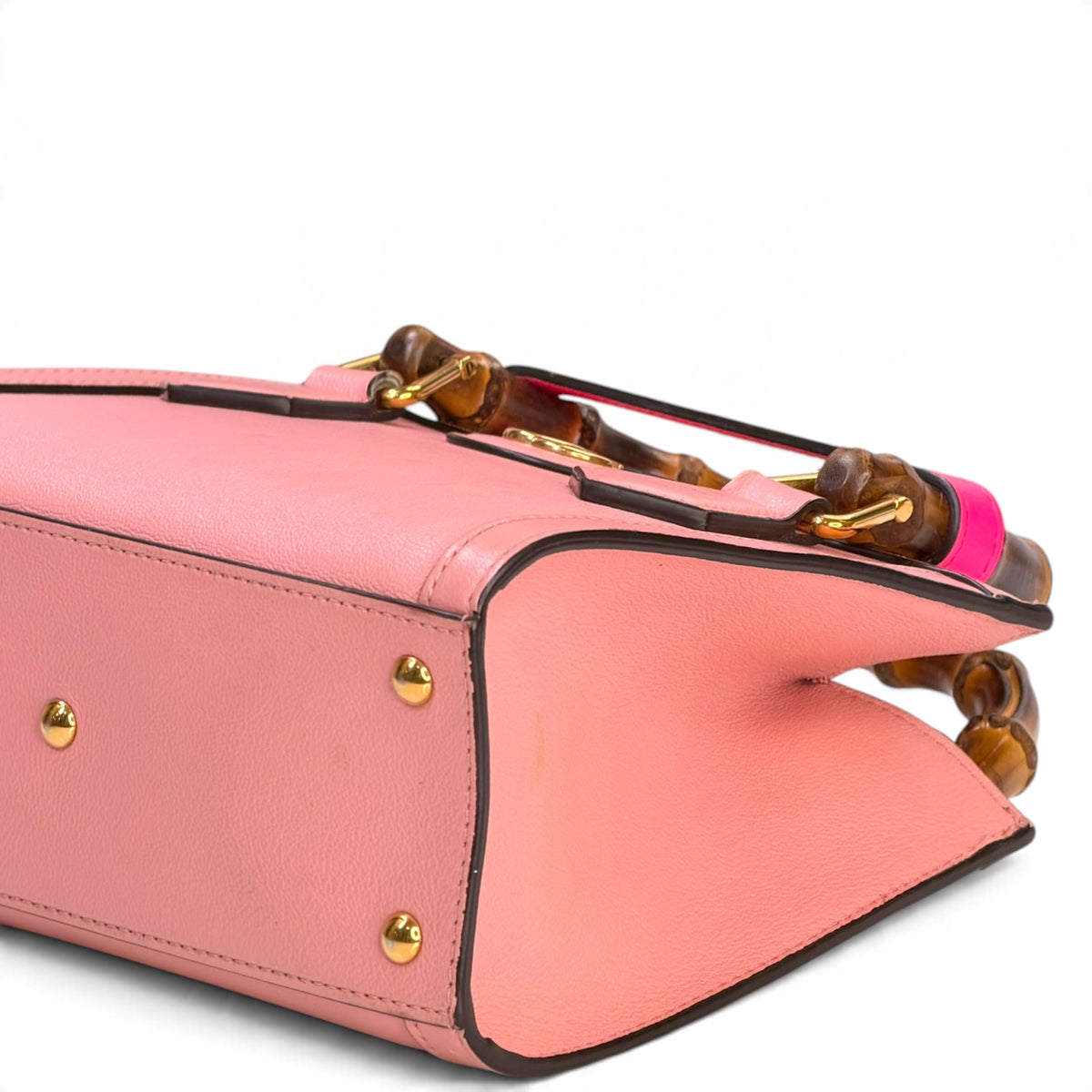 Gucci diana mini pink leather hand bag