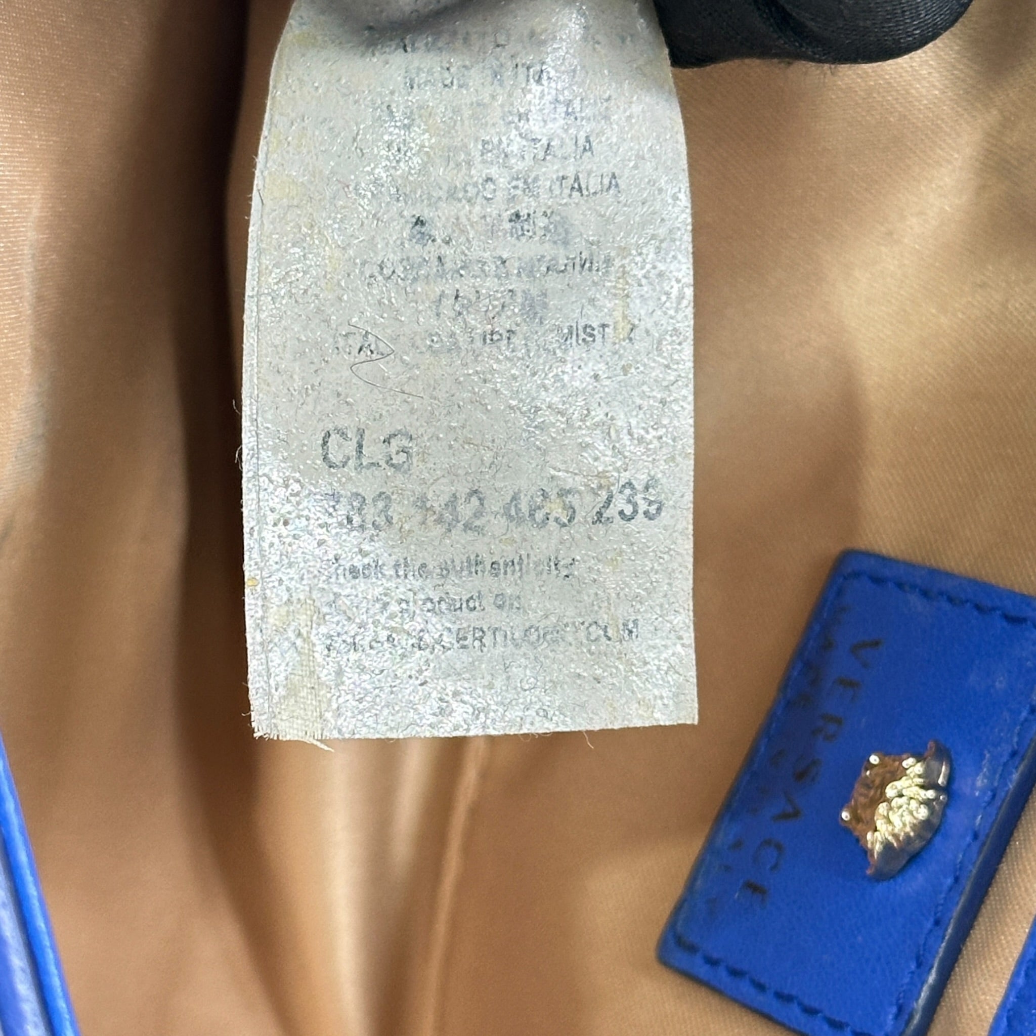 Versace La Medusa Blue Leather Bag
