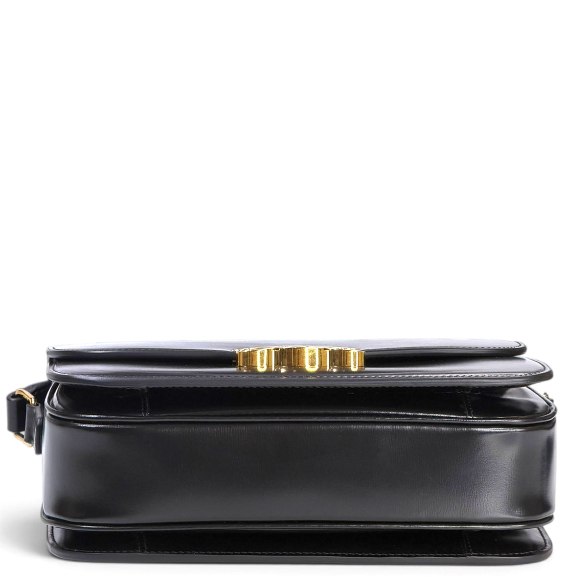 Celine Classique medium  black calf skin leather Triomphe crossbody  Bag