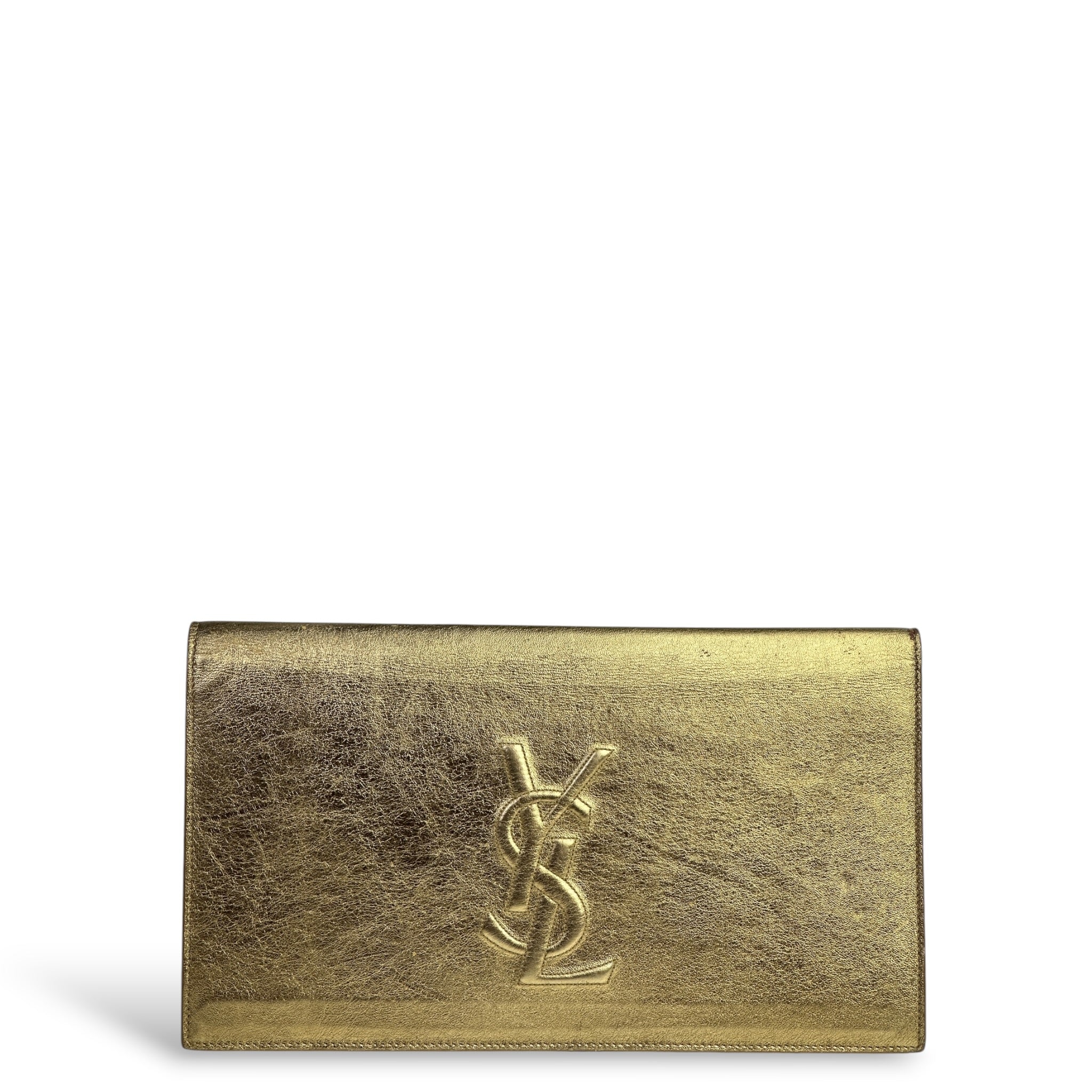 Saint Laurent Belle De Jour Gold Clutch